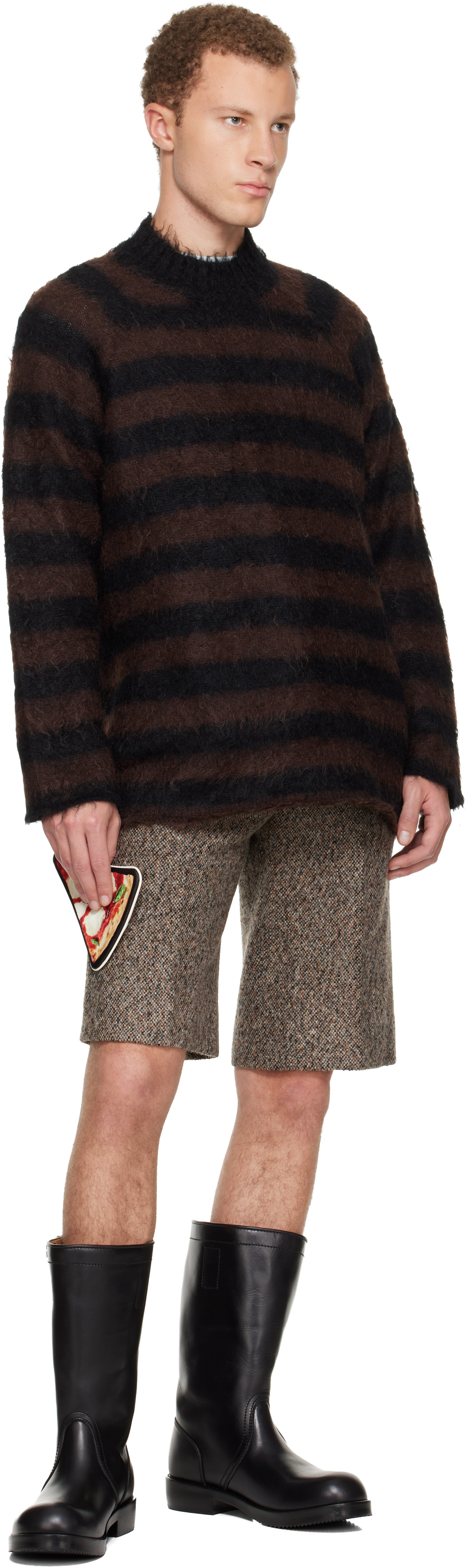 Undercover Multicolor Uc2e1p94-1 Pizza Pouch In Black