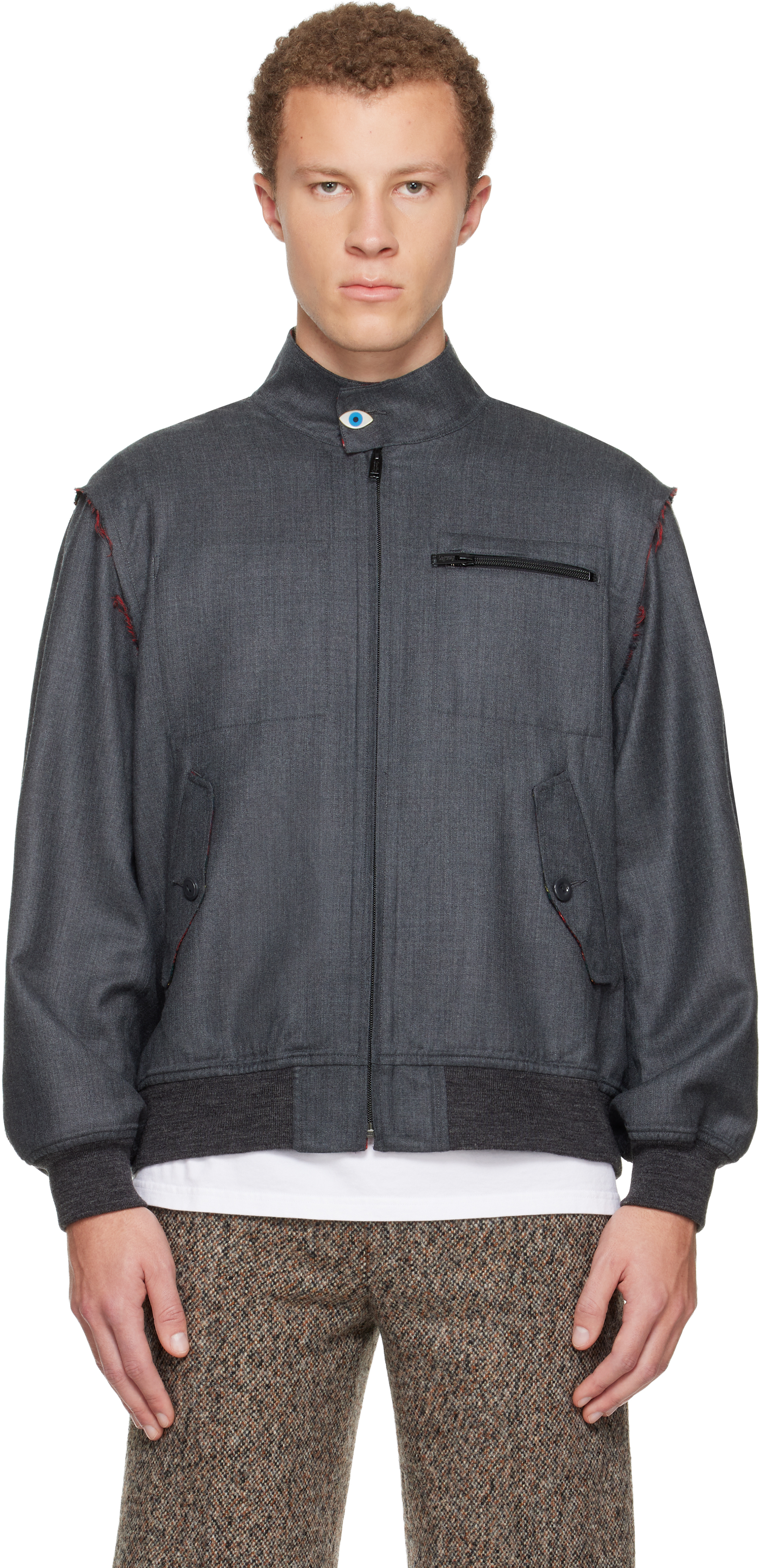 UNDERCOVER Gray UC2E4211 Bomber Jacket