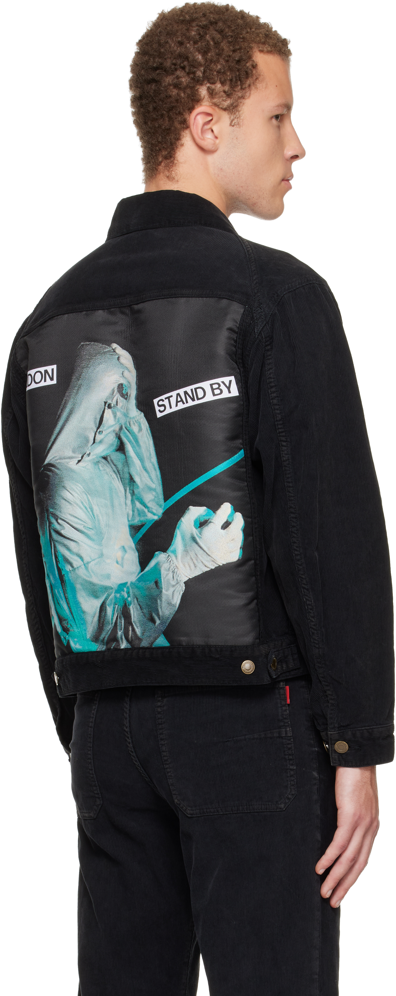 Undercover Front Button Fastening Coat With Multiple Pockets In Black