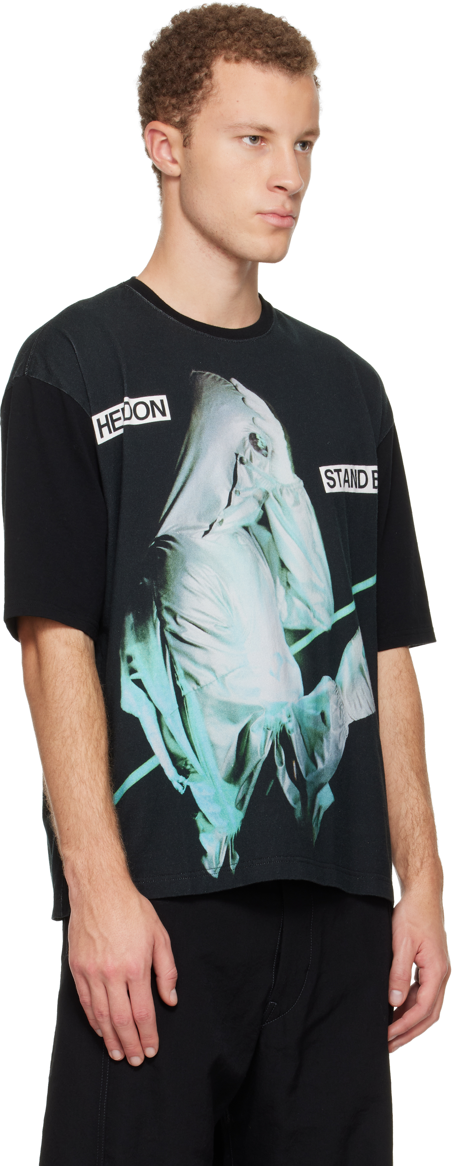 Undercover Graphic Print Crew Neck Short Sleeve T-shirt In Black