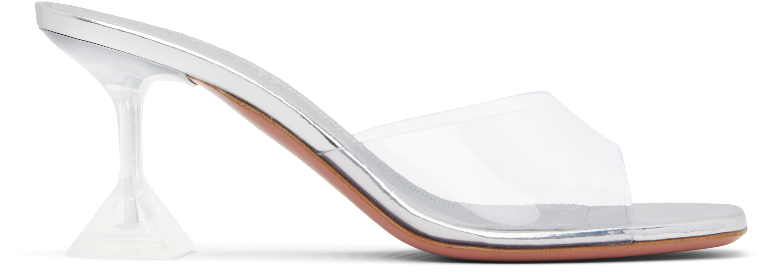 Amina Muaddi Transparent Lupita Glass Slipper 70 Heeled Sandals In Transparent