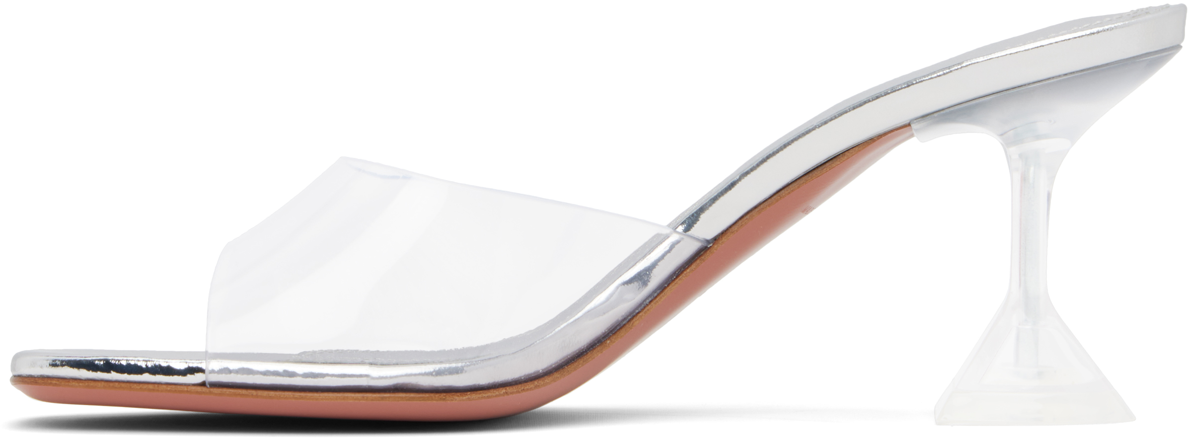 Amina Muaddi Transparent Lupita Glass Slipper 70 Heeled Sandals In Transparent