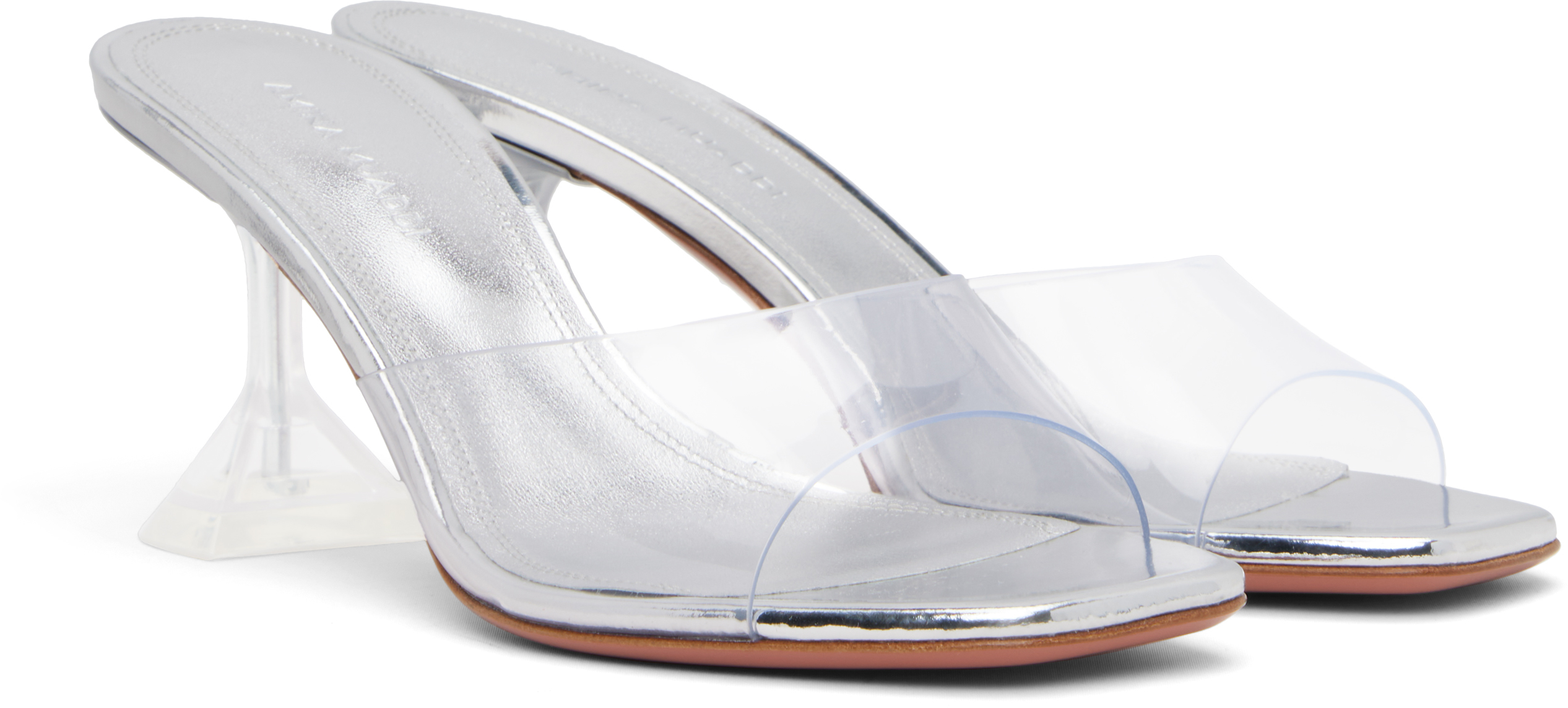 Amina Muaddi Transparent Lupita Glass Slipper 70 Heeled Sandals In Transparent