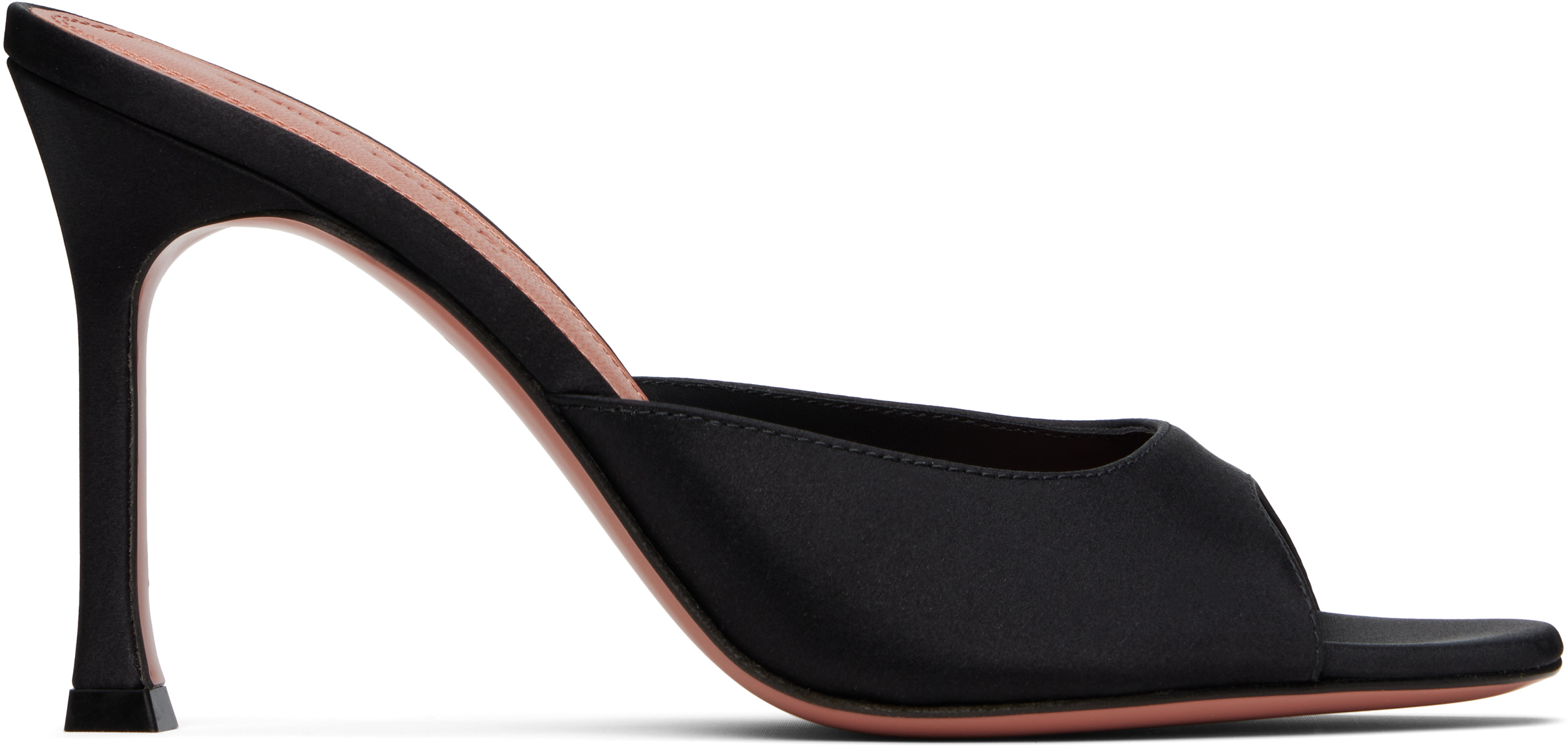 AMINA MUADDI BLACK ALEXA SLIPPER 95 HEELED SANDALS