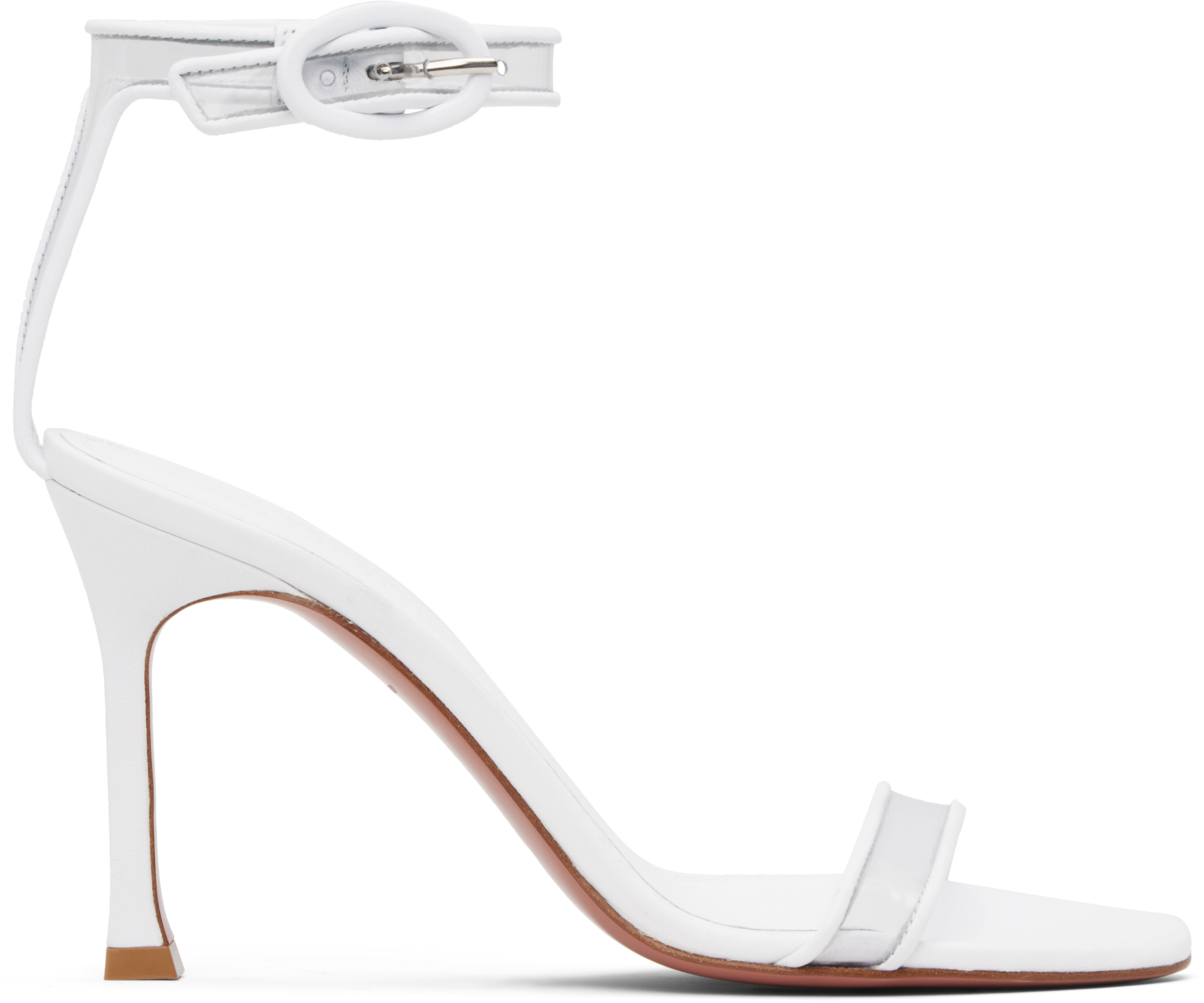 White Kim Glass Heeled Sandals