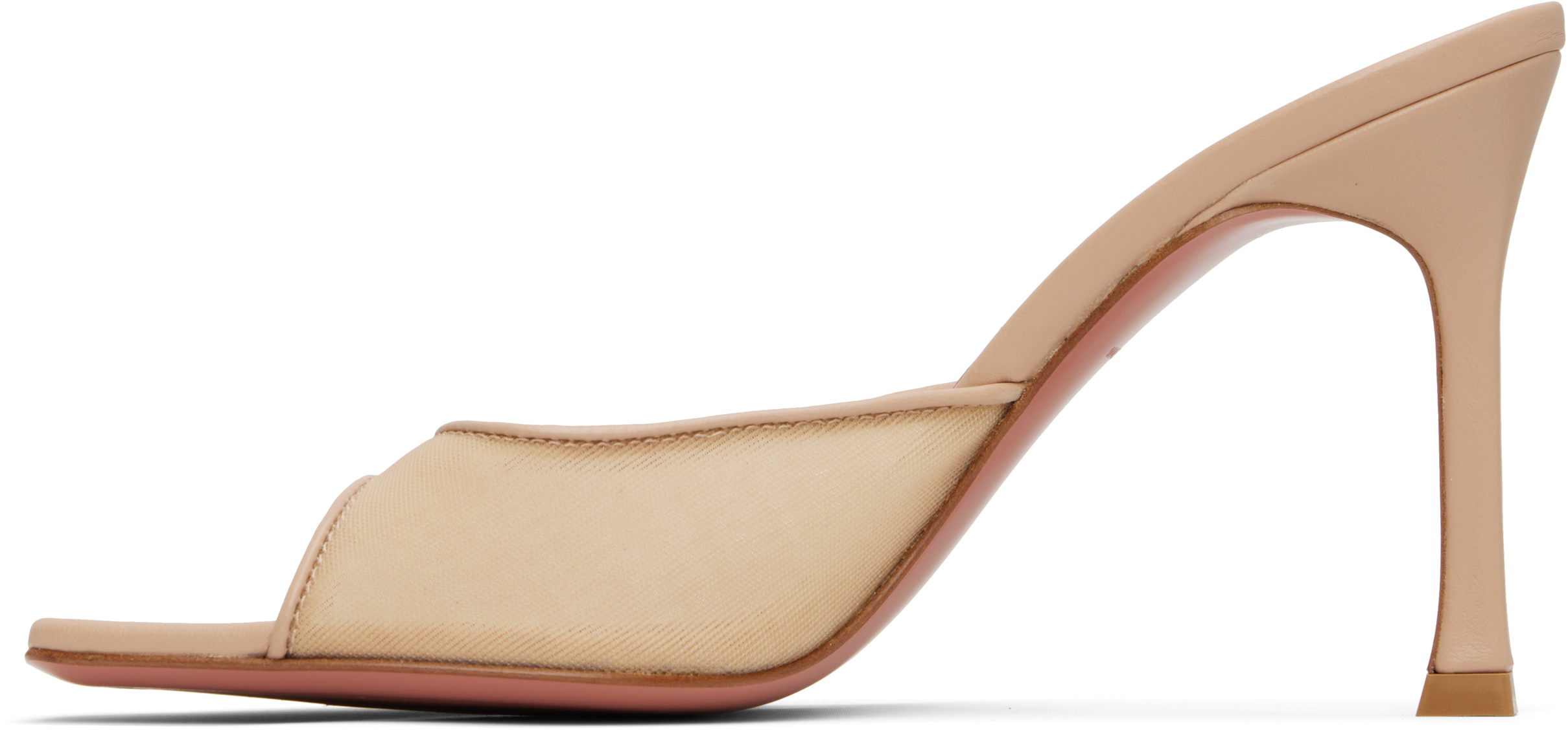 Shop Amina Muaddi Ssense Exclusive Beige Alexa Mesh 95 Heeled Sandals