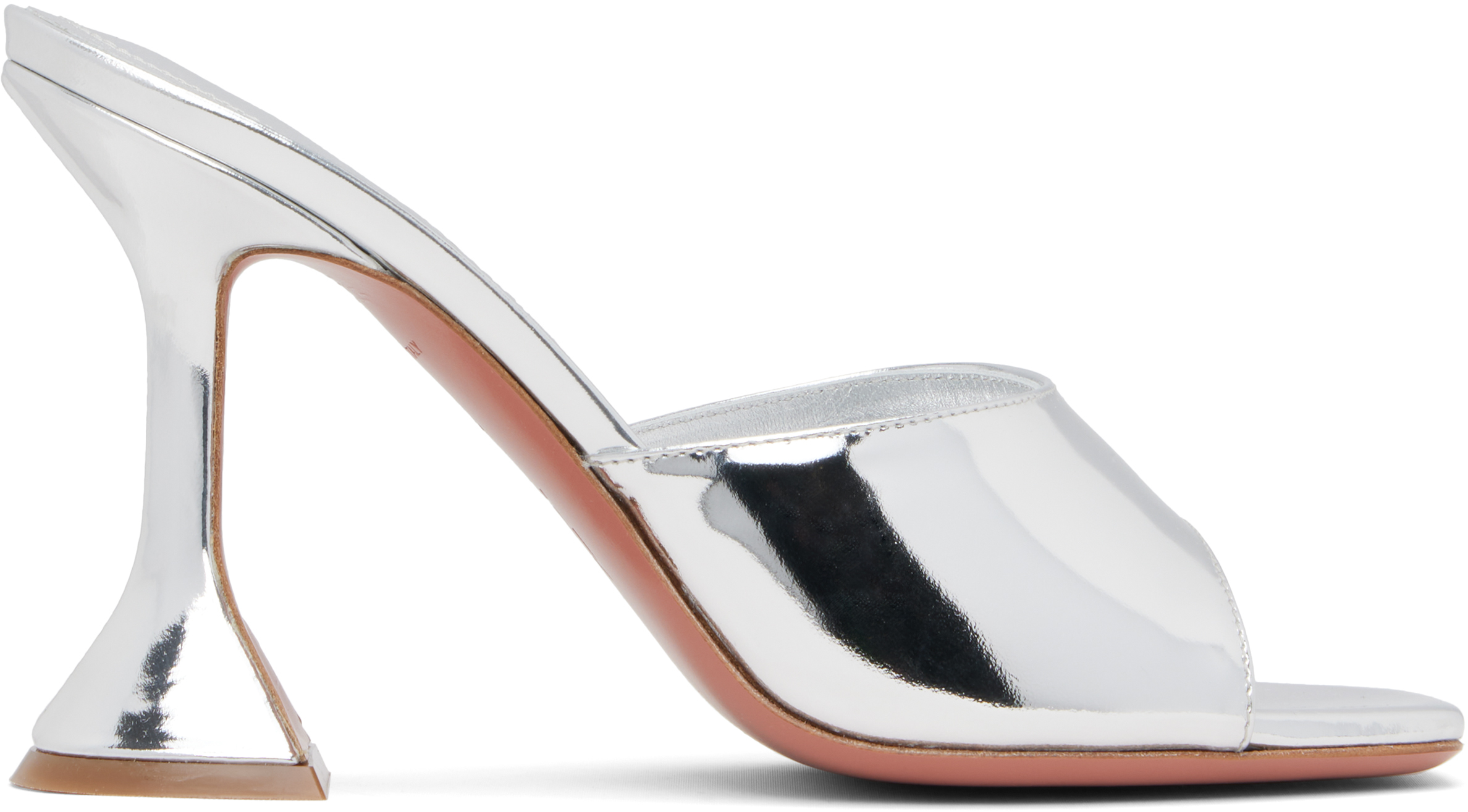 Shop Amina Muaddi Ssense Exclusive Silver Lupita Slipper 95 Heeled Sandals