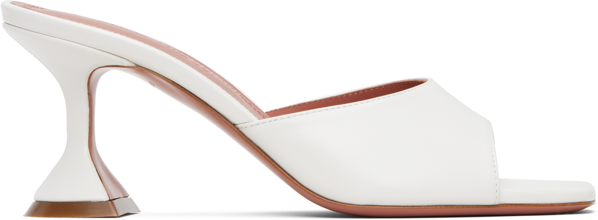 Shop Amina Muaddi White Lupita Slipper 70 Heeled Sandals