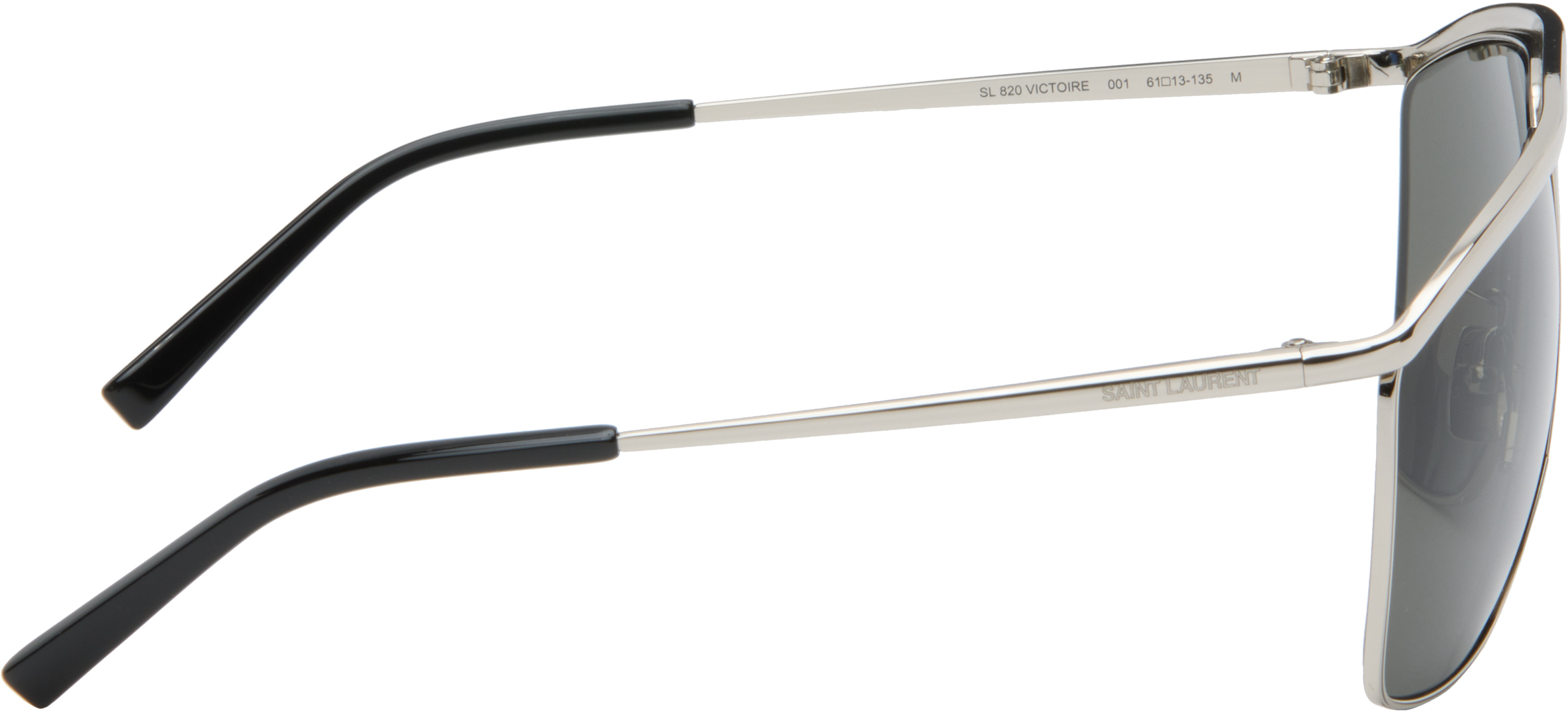 Saint Laurent Victoire Aviator-frame Metal Sunglasses In Gray