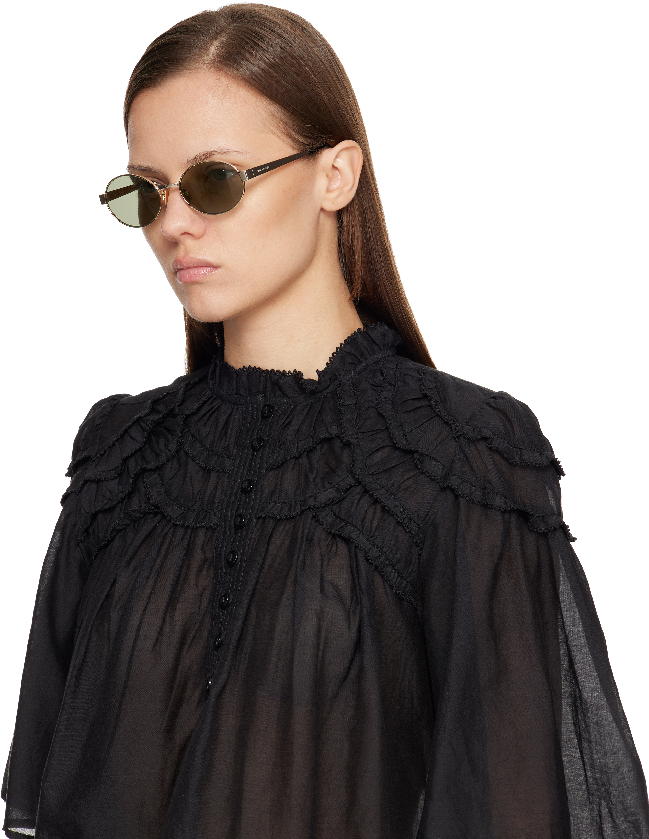 Saint Laurent Gold Sl 692 Sunglasses In Gold