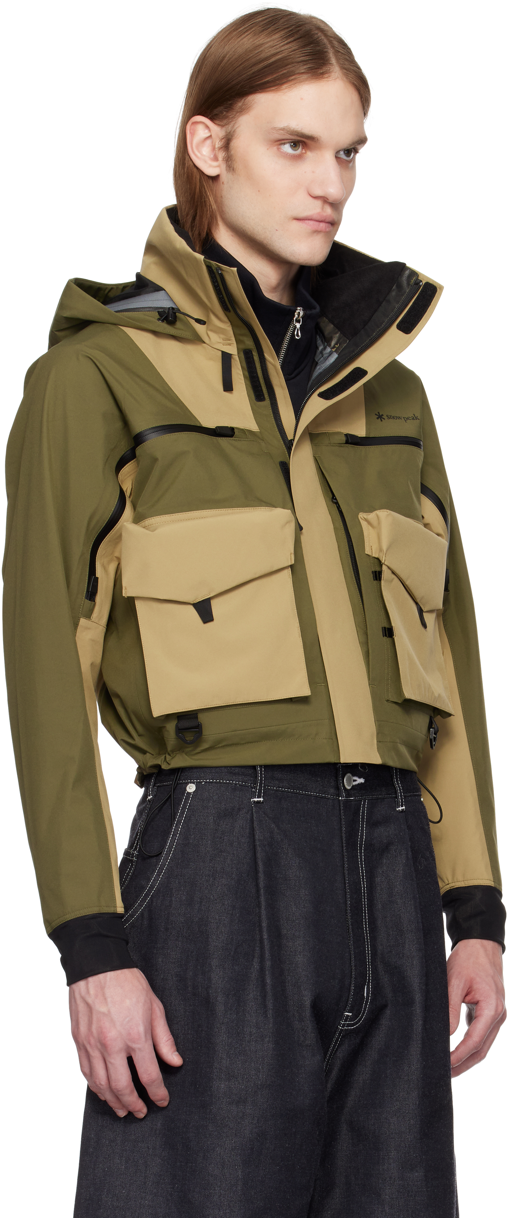 Snow Peak Khaki Toned Trout Edition 3l Wading Jacket In Olive