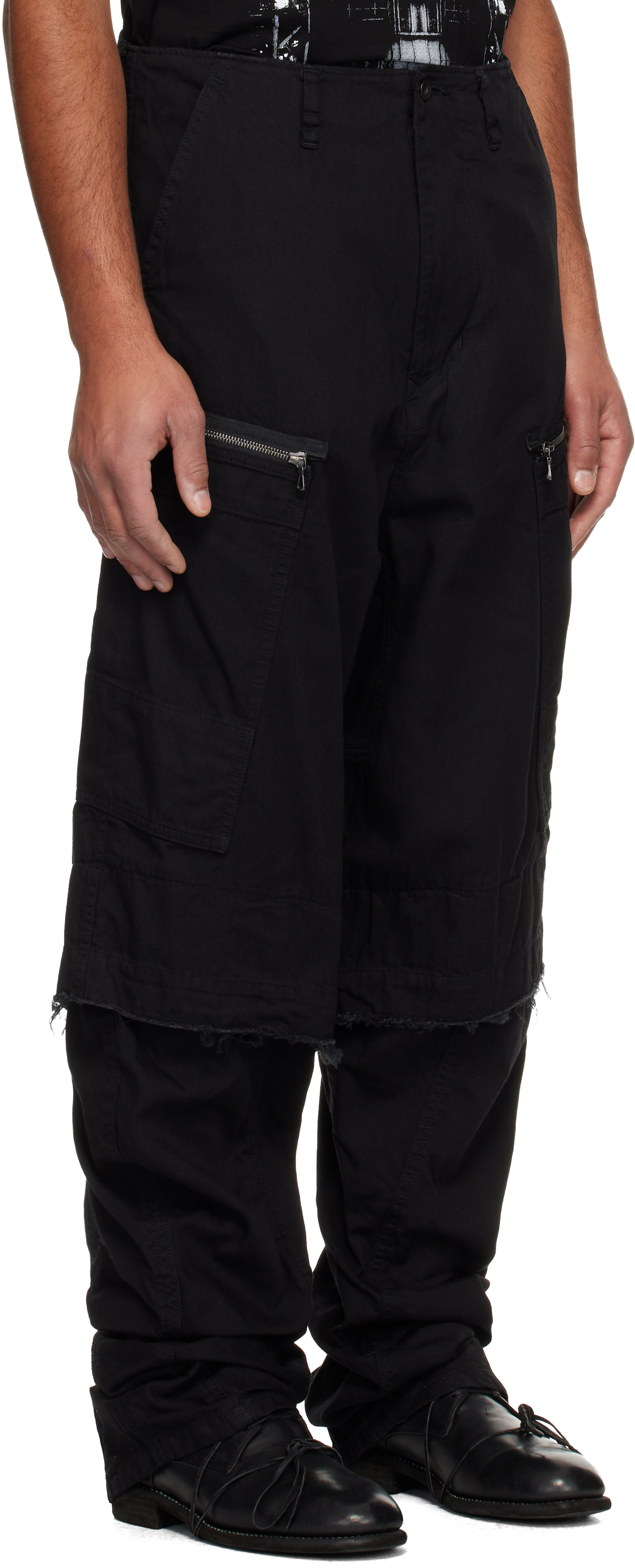 Julius Black Rust Graft Cargo Pants In Black