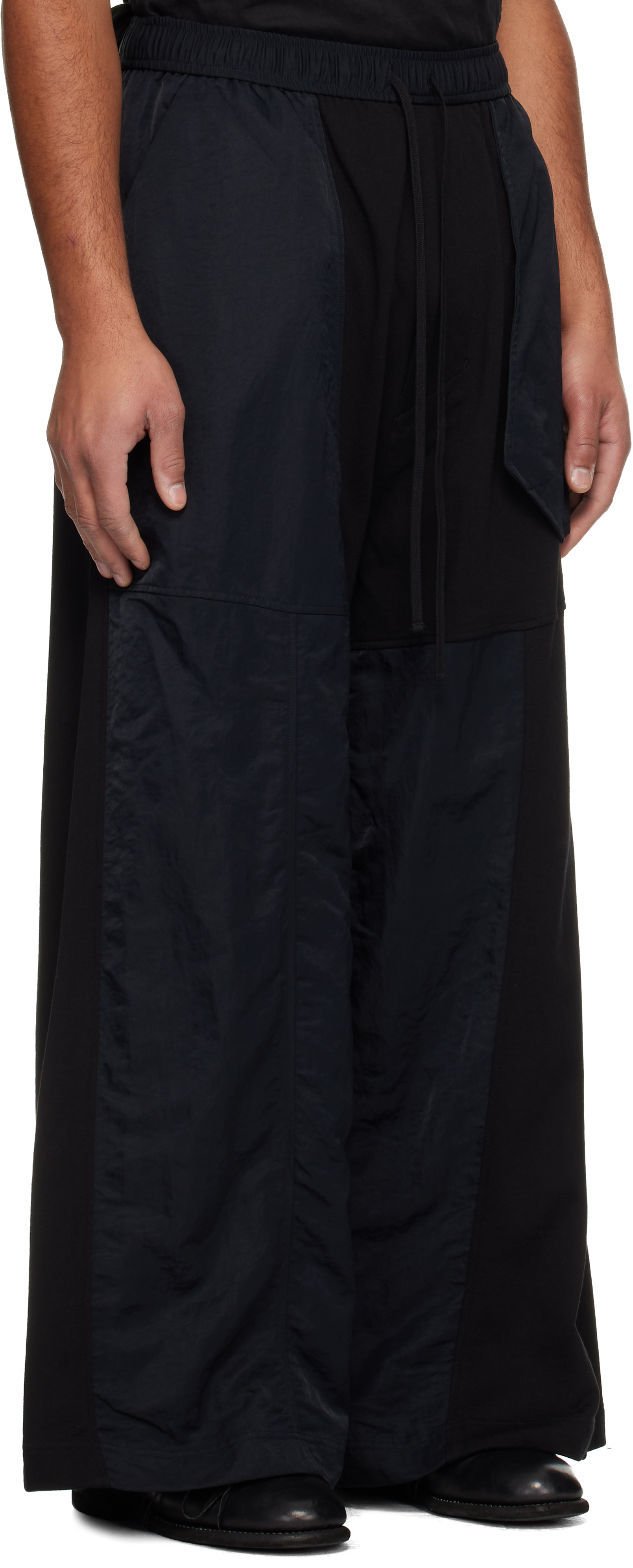 Julius Black Outpost Wide Sweatpants In Blue