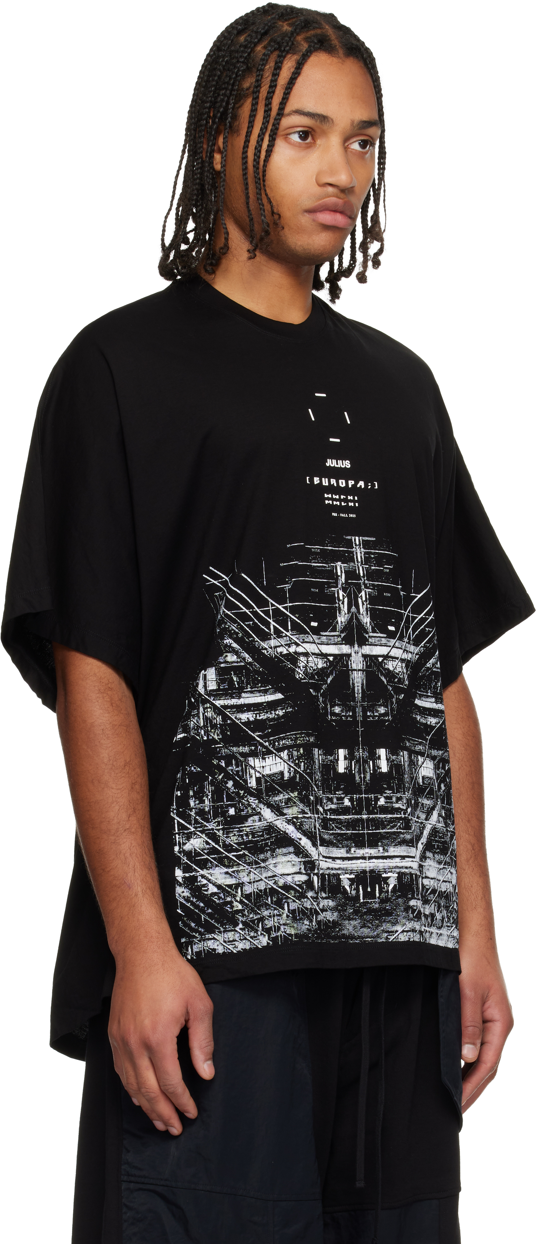Julius Black Europa Base Oversized T-shirt In Black