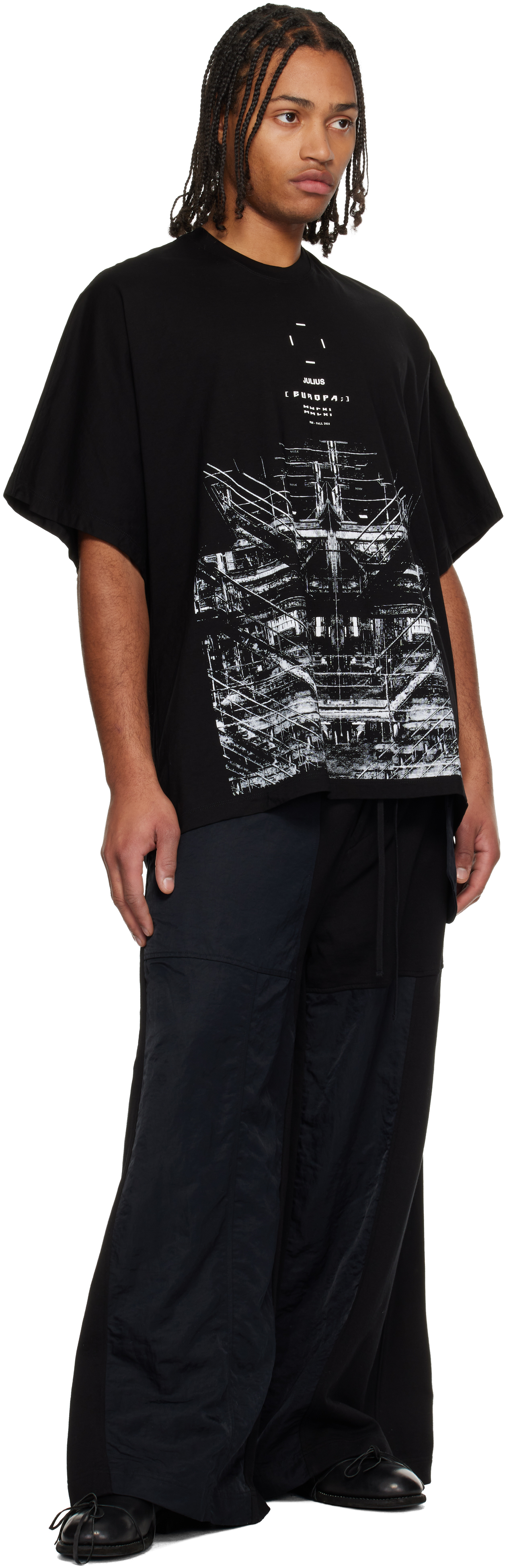 Julius Black Europa Base Oversized T-shirt In Black