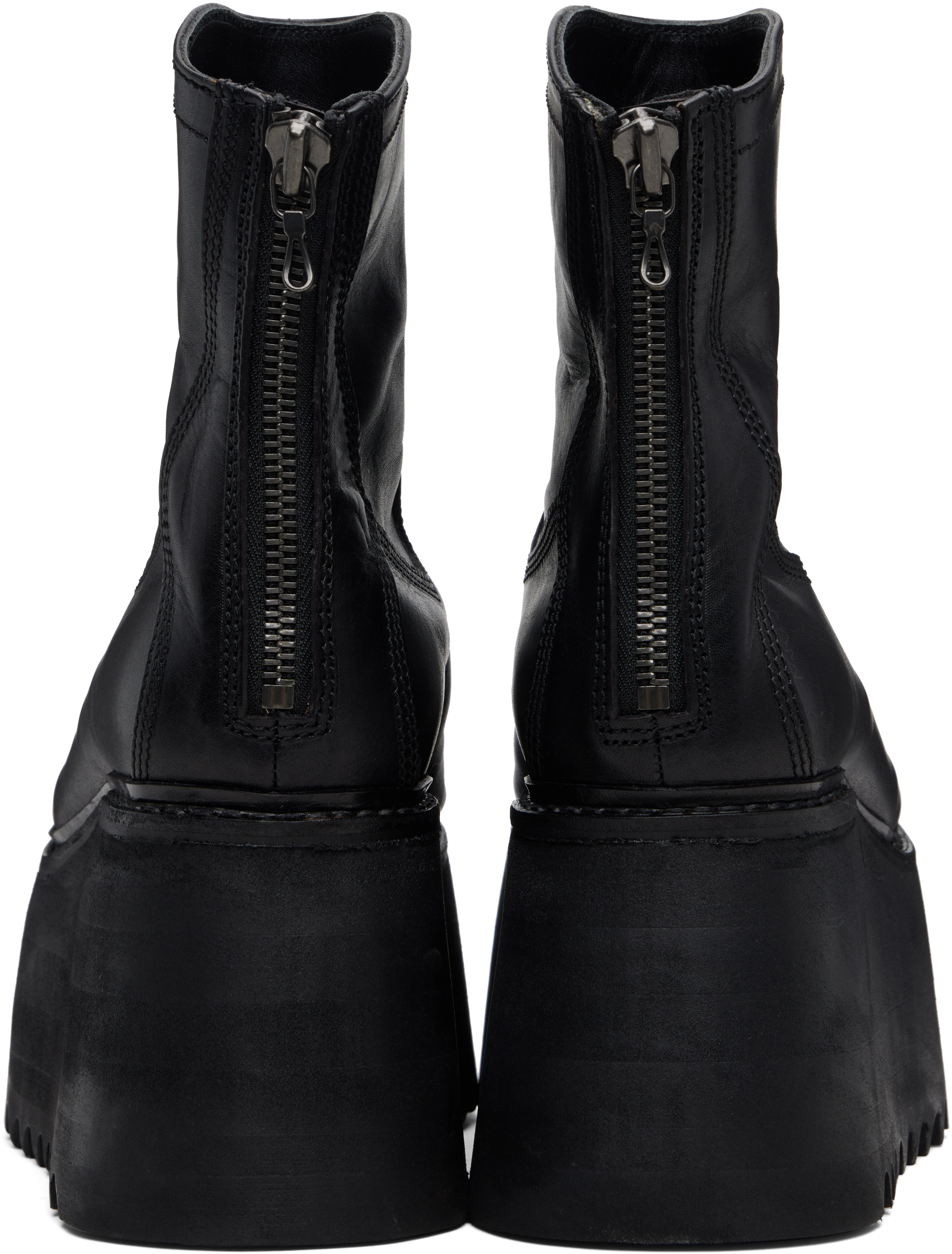 Julius Black Engineer Talos Boots In Animal Print