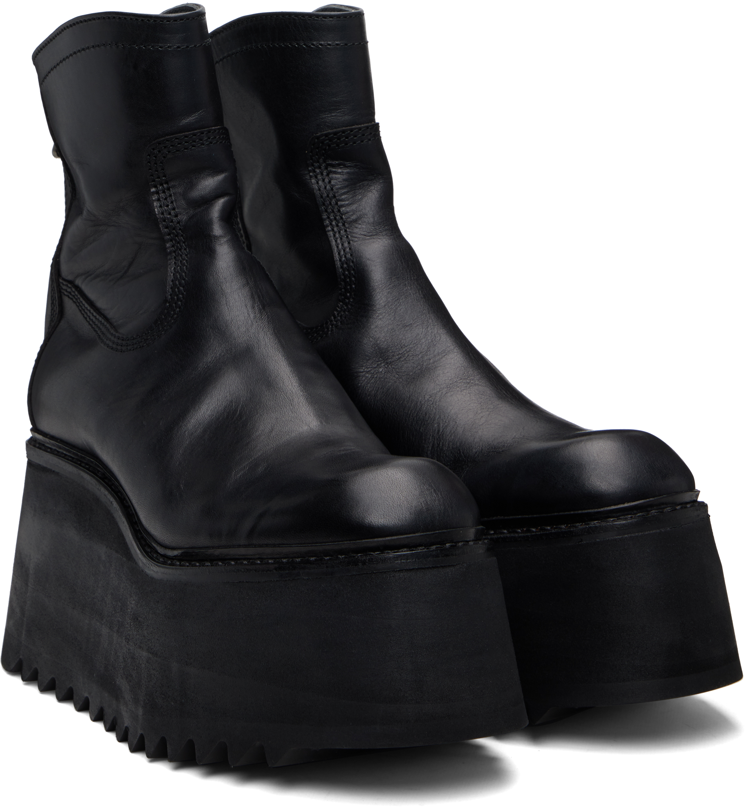 Julius Black Engineer Talos Boots In Animal Print