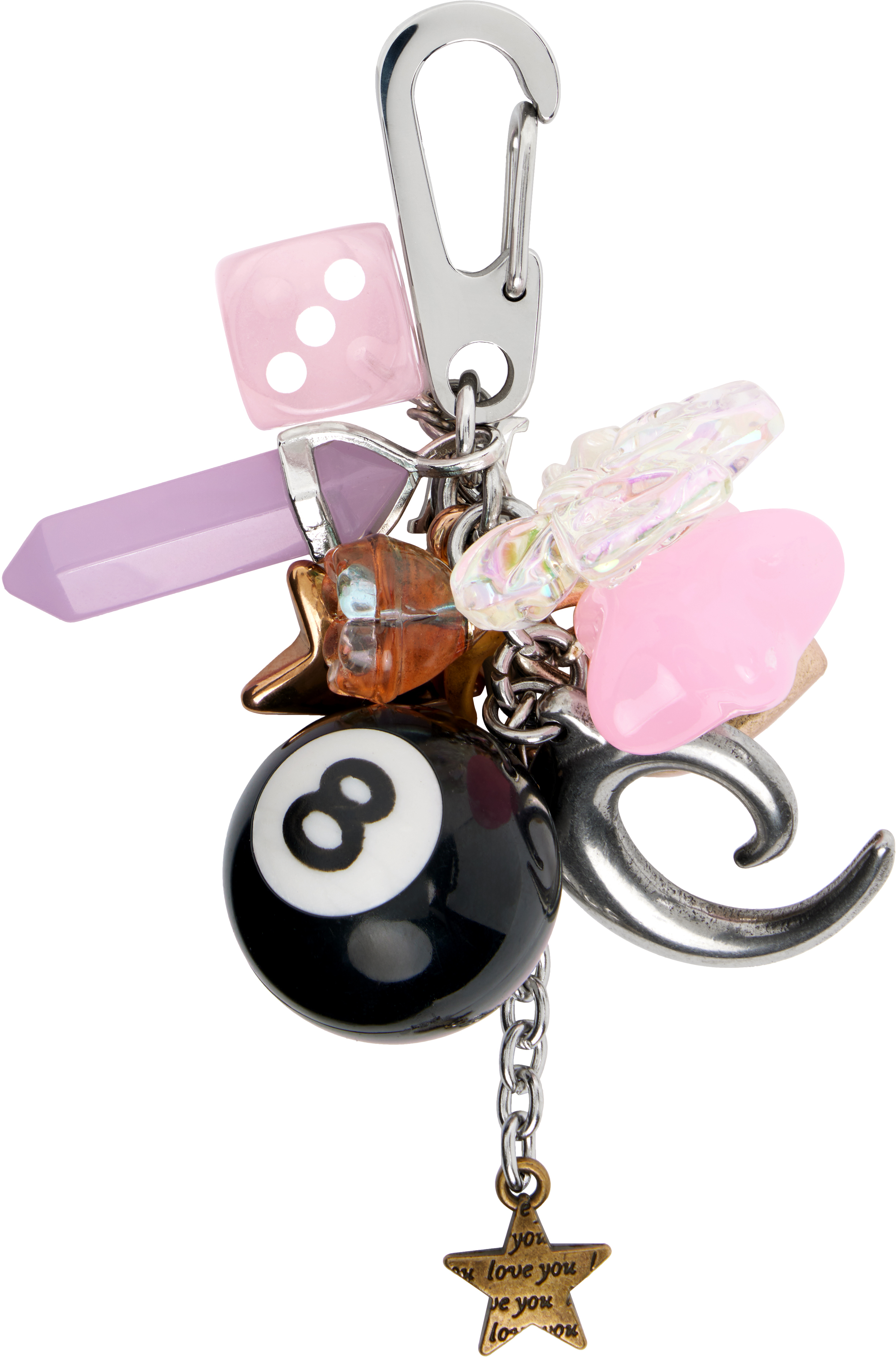 Marland Backus Multicolor Rose Bag Charm Keychain In Multi