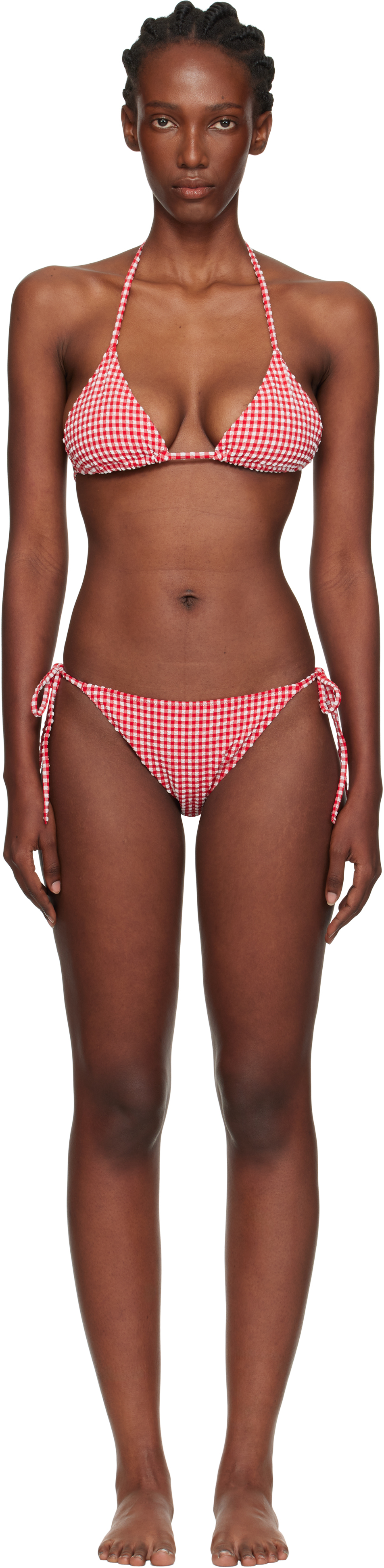 Black & White Gingham Seersucker Sabrina Bikini