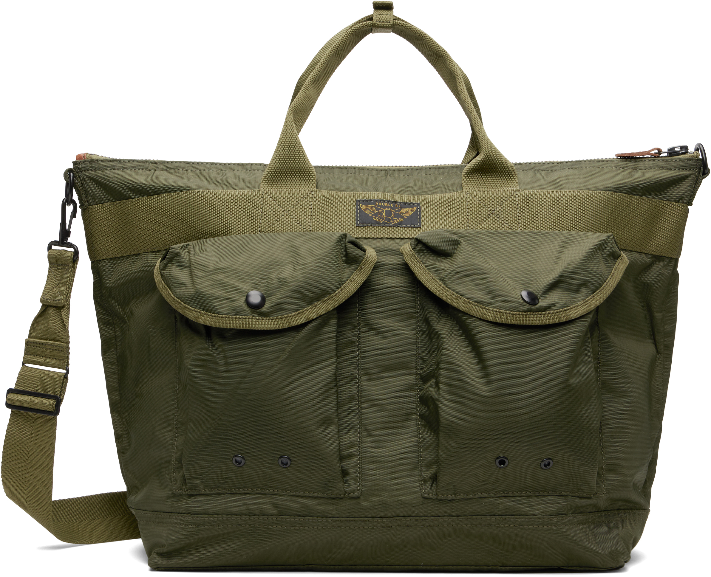 RRLのカーキ Nylon Utility メッセンジャー トートバッグがセール中