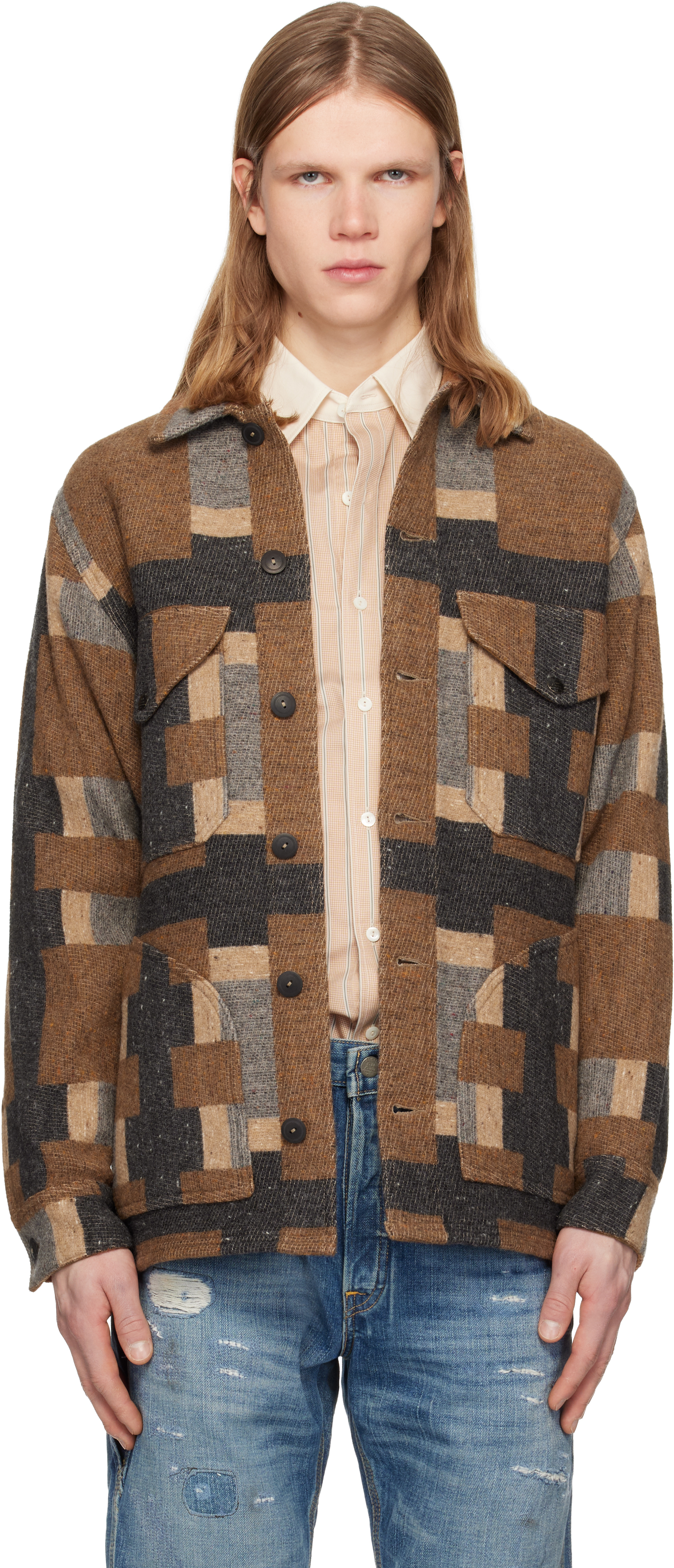 Brown Ashford Shirt Jacket by RRL on Sale