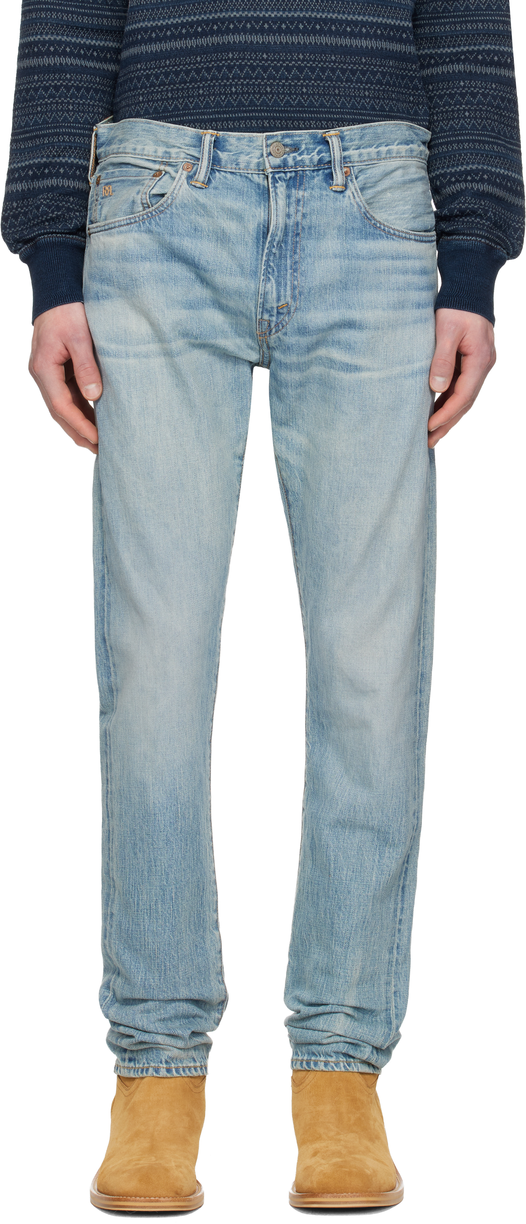 RRL: Blue High Slim Lawton Selvedge Jeans | SSENSE Canada