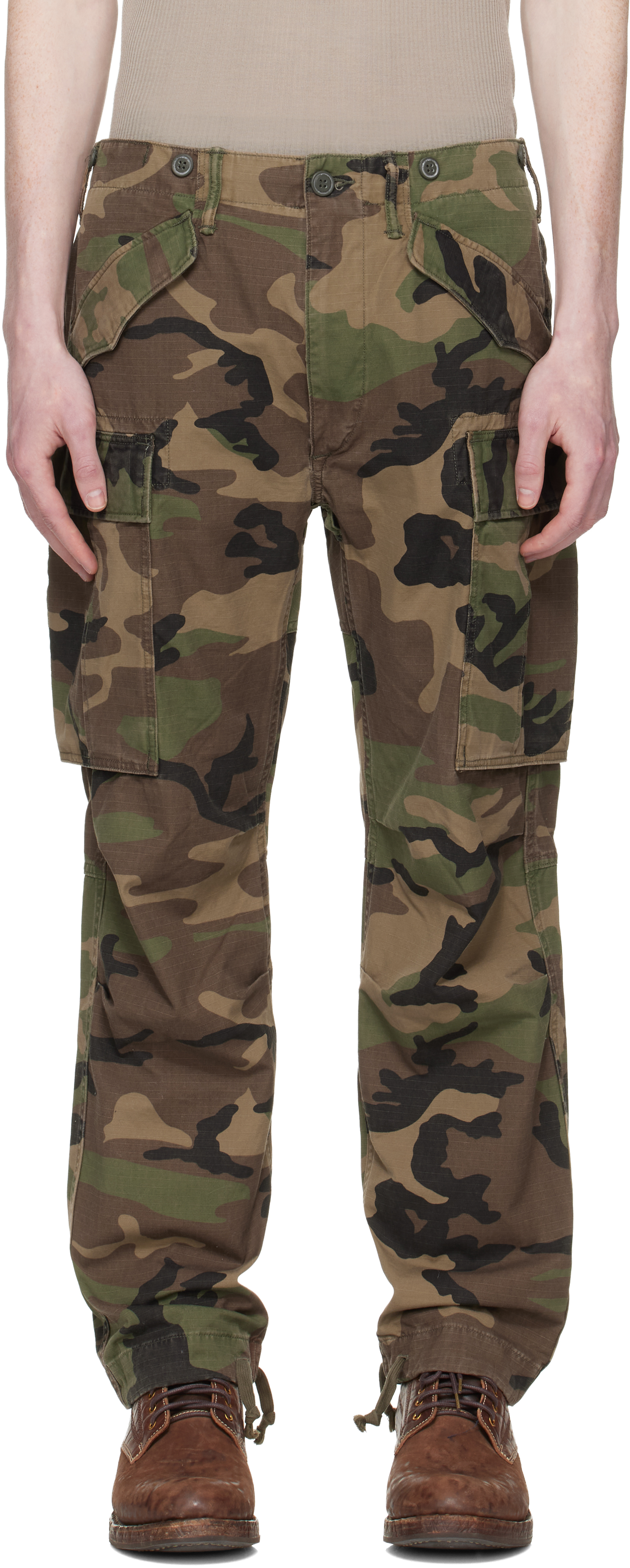 a*o様 RRL ダブルアールエル CAMO RIPSTOP CARGO PAN Khaki Regiment Camo Ripstop Cargo Pants by RRL on Sale