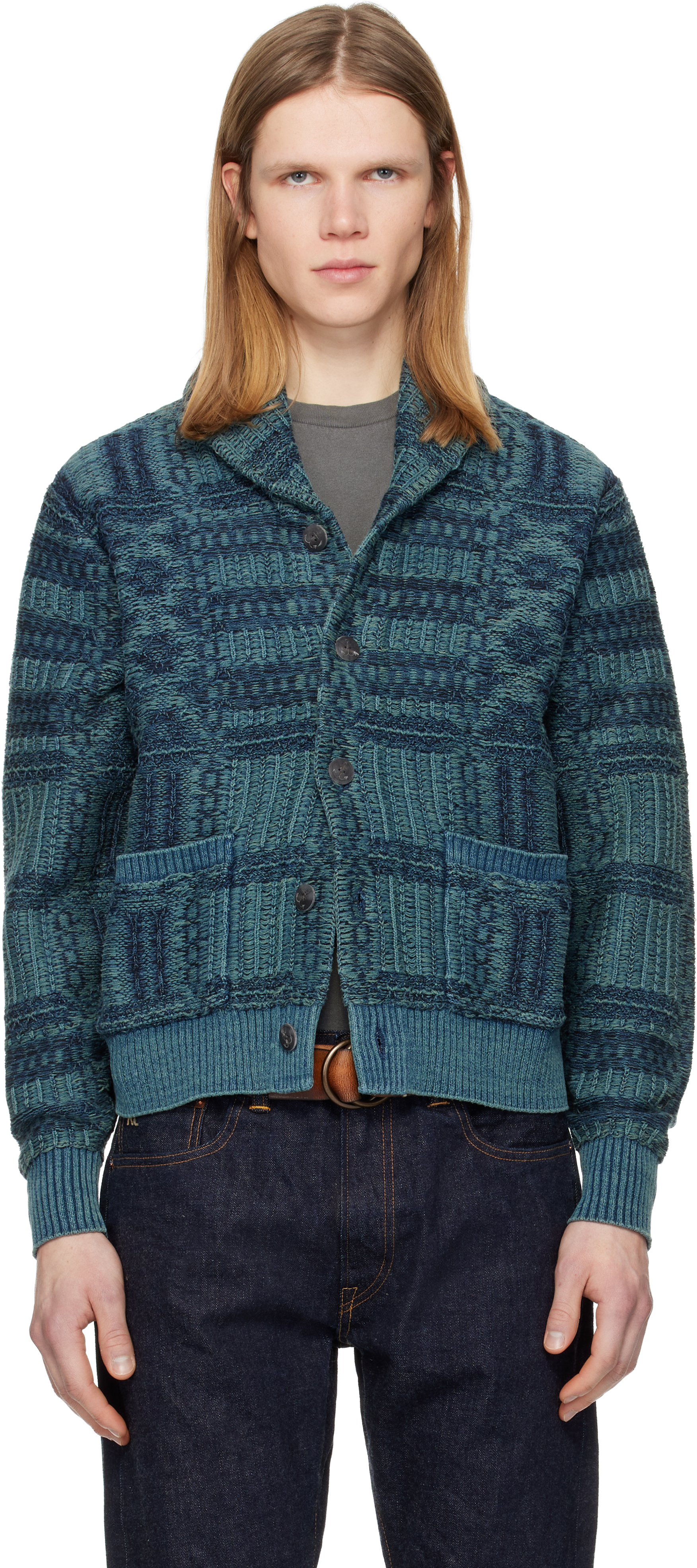 RRLのブルー ショールカーディガンがセール中