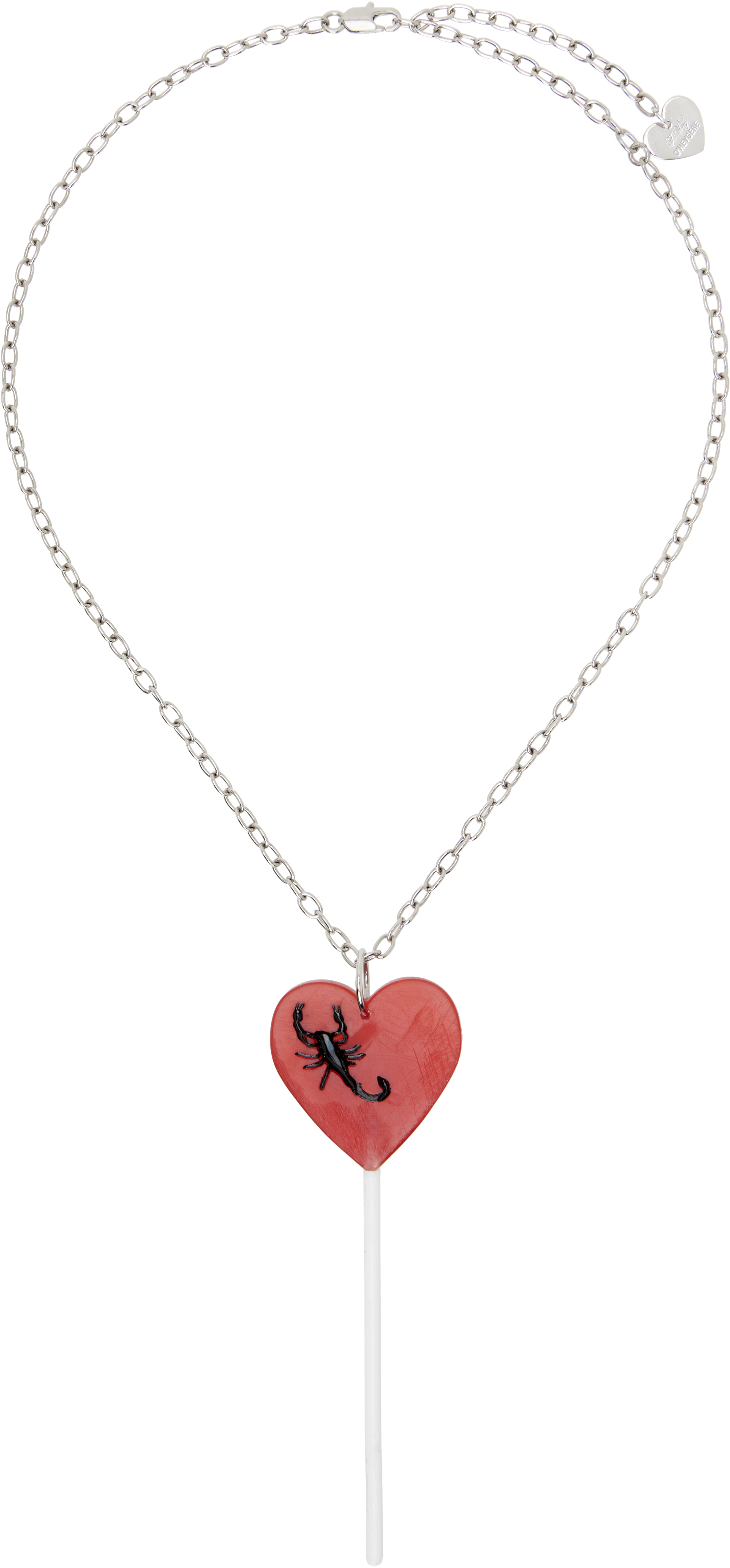 SSENSE Exclusive Silver D'heygere Edition Scorpio Lollipop Necklace