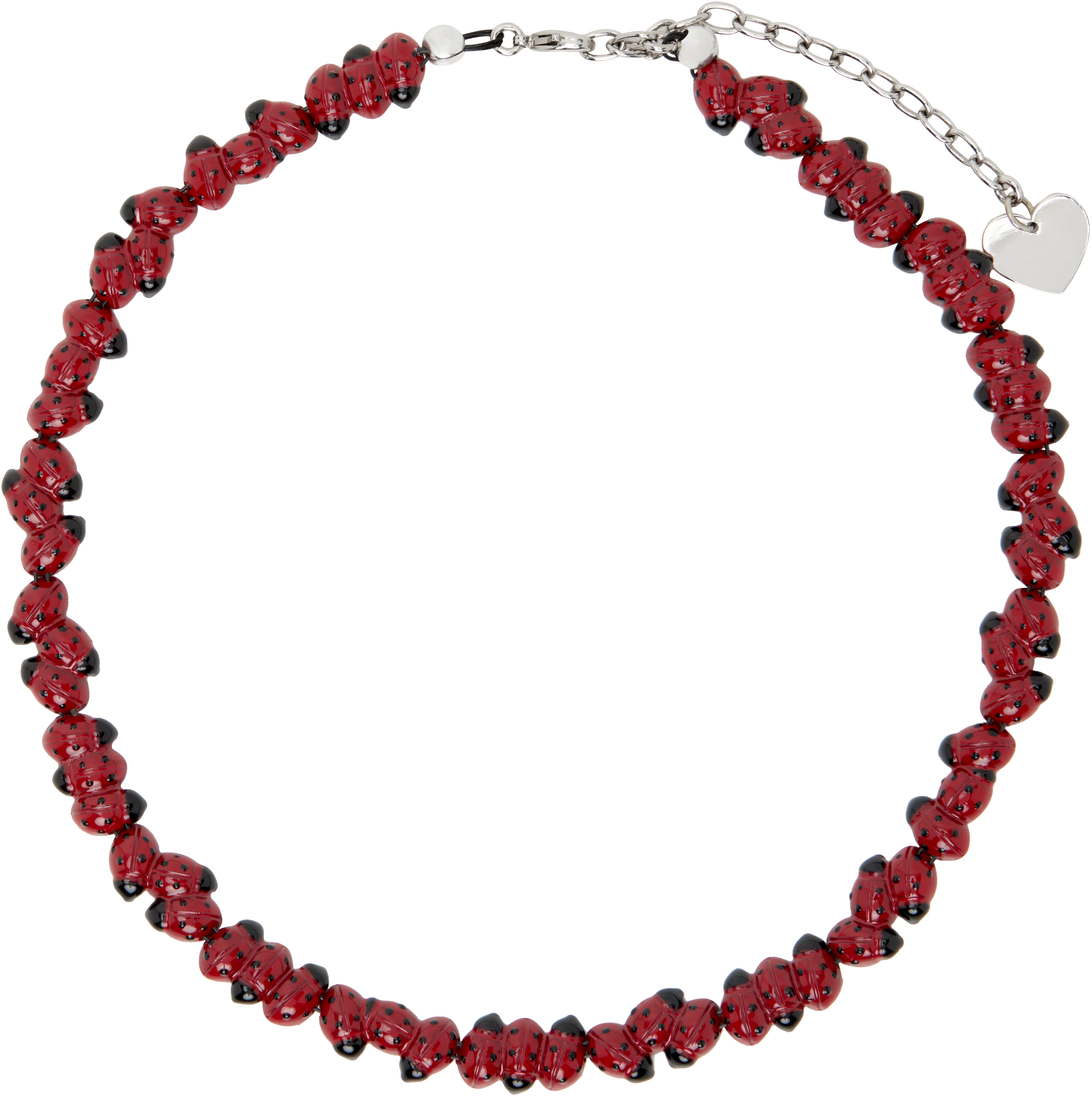 SSENSE Exclusive Red & Black D'heygere Edition Ladybug Necklace