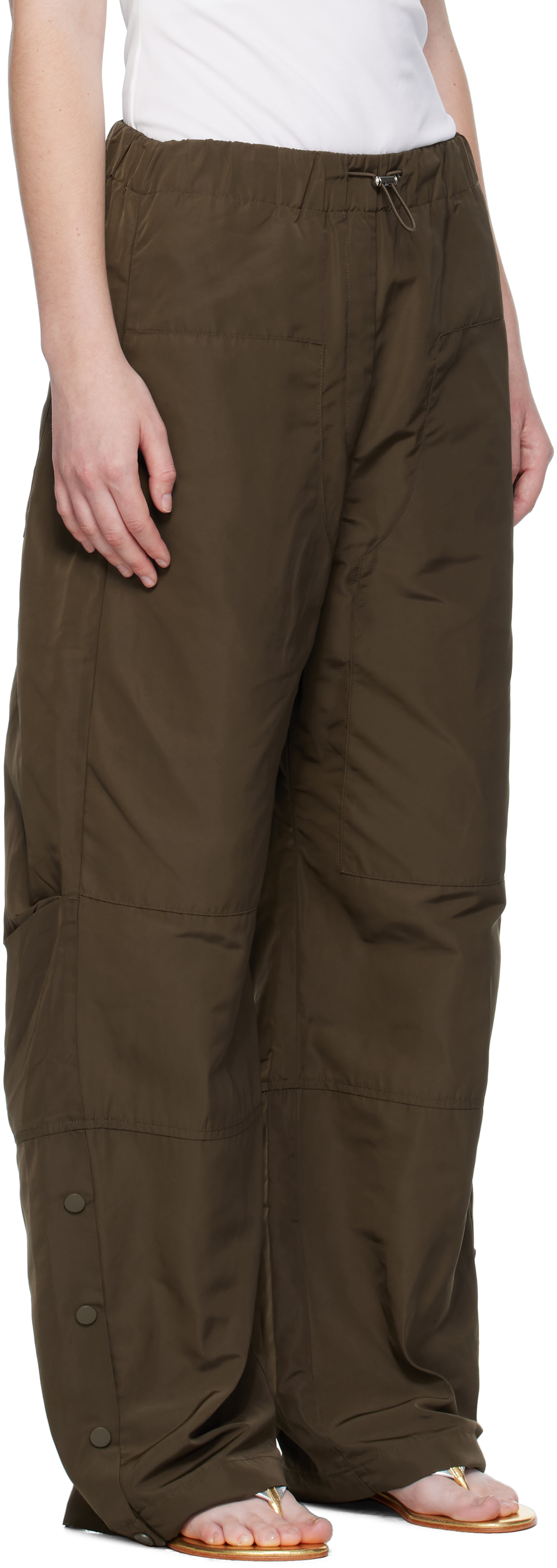 Paris Georgia Khaki Elemental Parachute Trousers In Brown