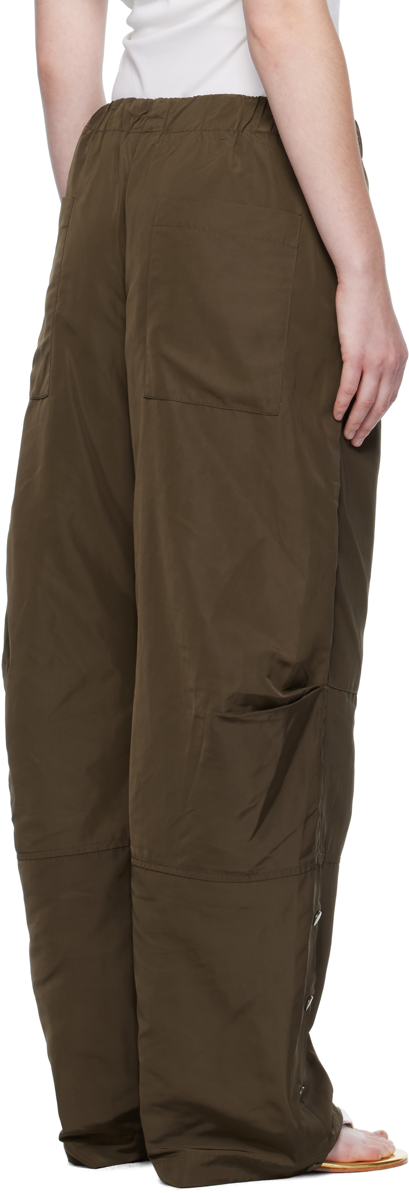 Paris Georgia Khaki Elemental Parachute Trousers In Brown