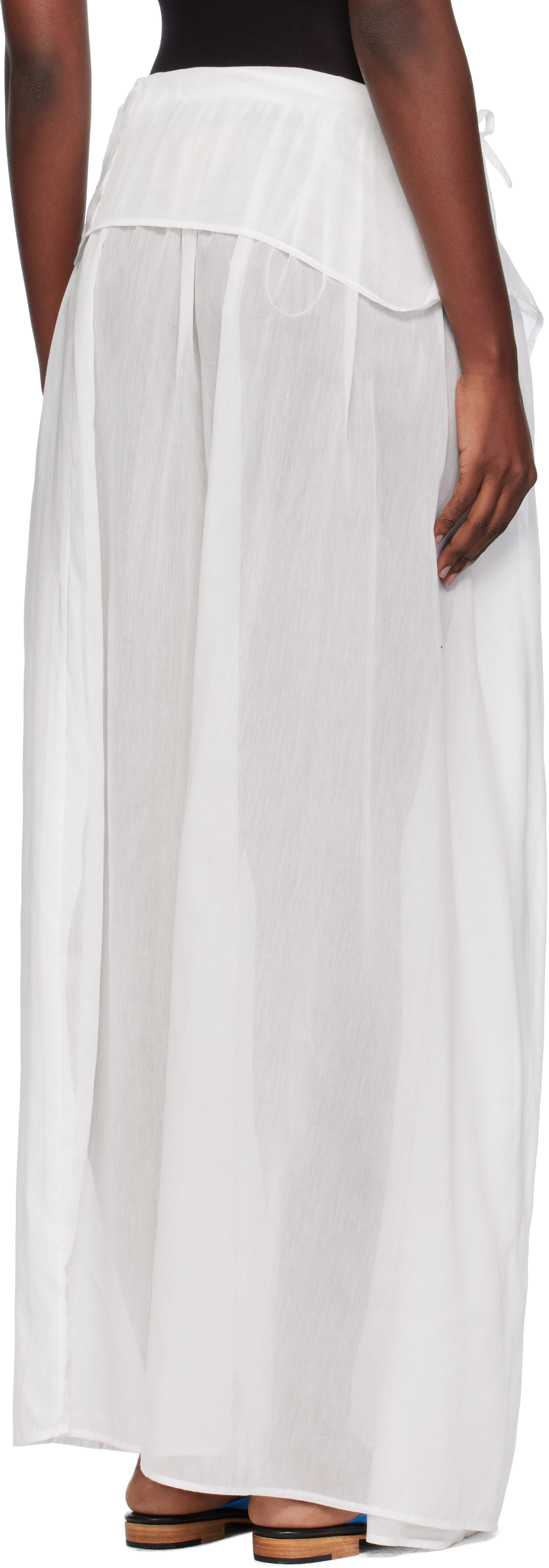 Paris Georgia White Elemental Silk Voile Maxi Skirt In White