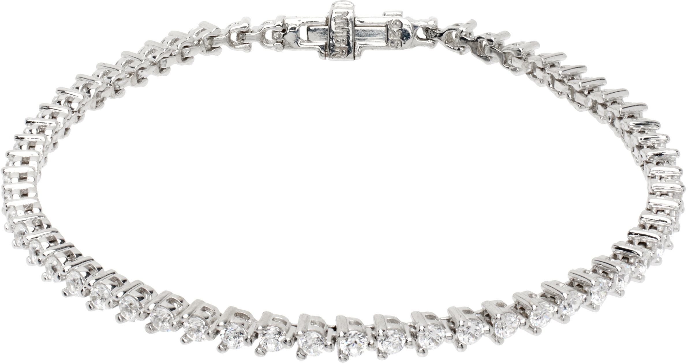 NUMBERING ■ #3954 - Bracelet Numbering: Silver & Black #3954 Bracelet | SSENSE