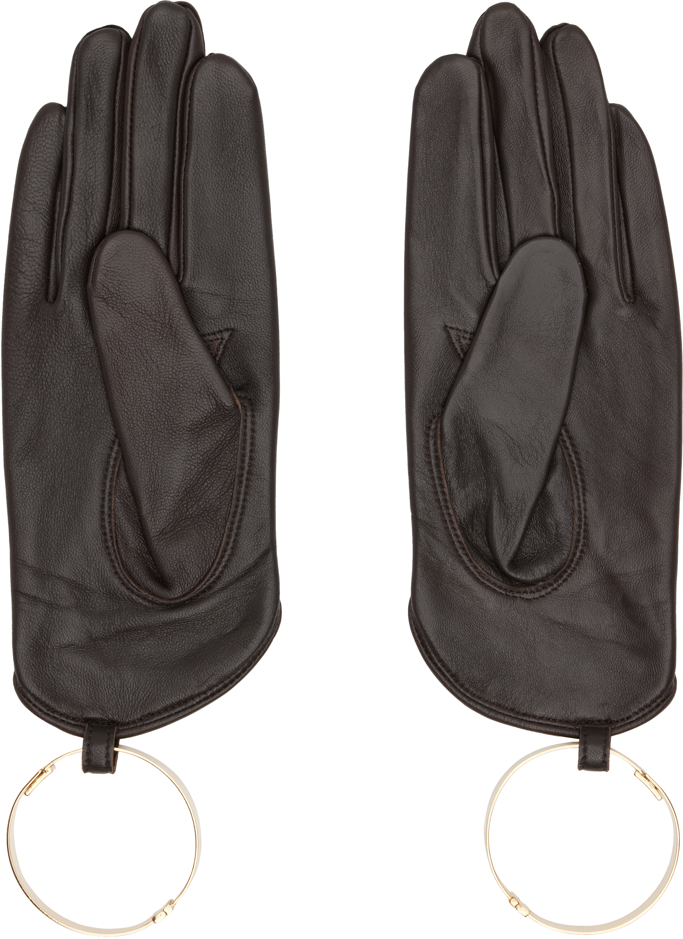 Sacai Brown Bangle Gloves In Black