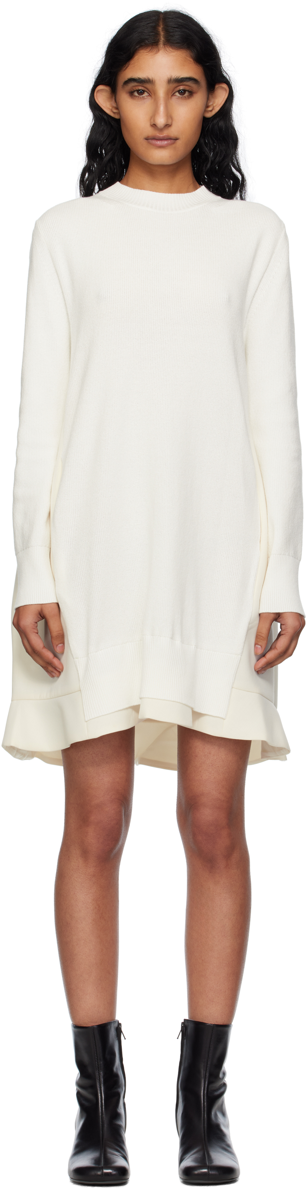 Off-White Suiting Mix Knit Minidress