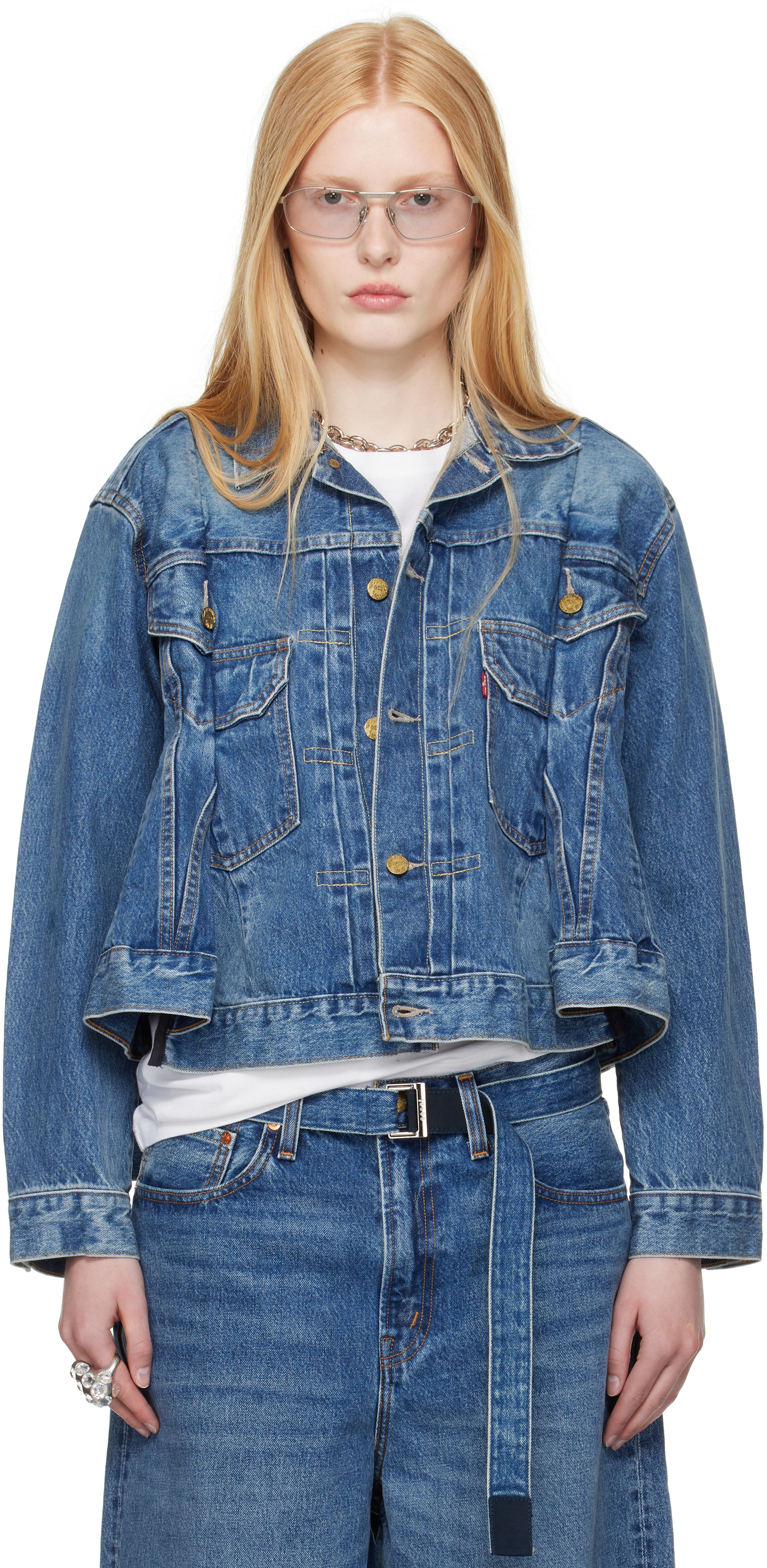 sacai: Blue Levi's Edition Denim Jacket | SSENSE