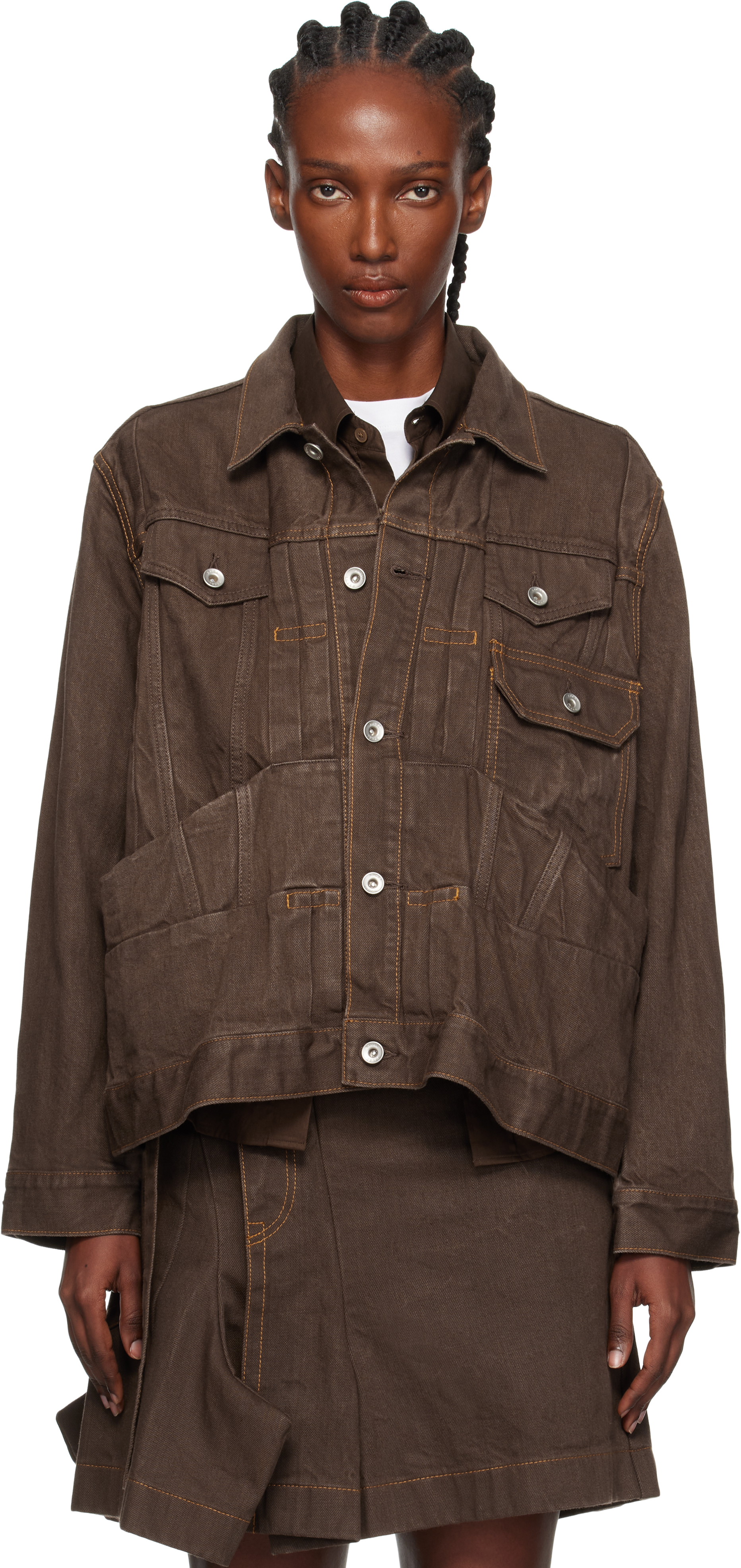 sacai サカイ レディース デニムスカート ウール切替サイズ1美品 m30210358542_1.jpg?1736670929