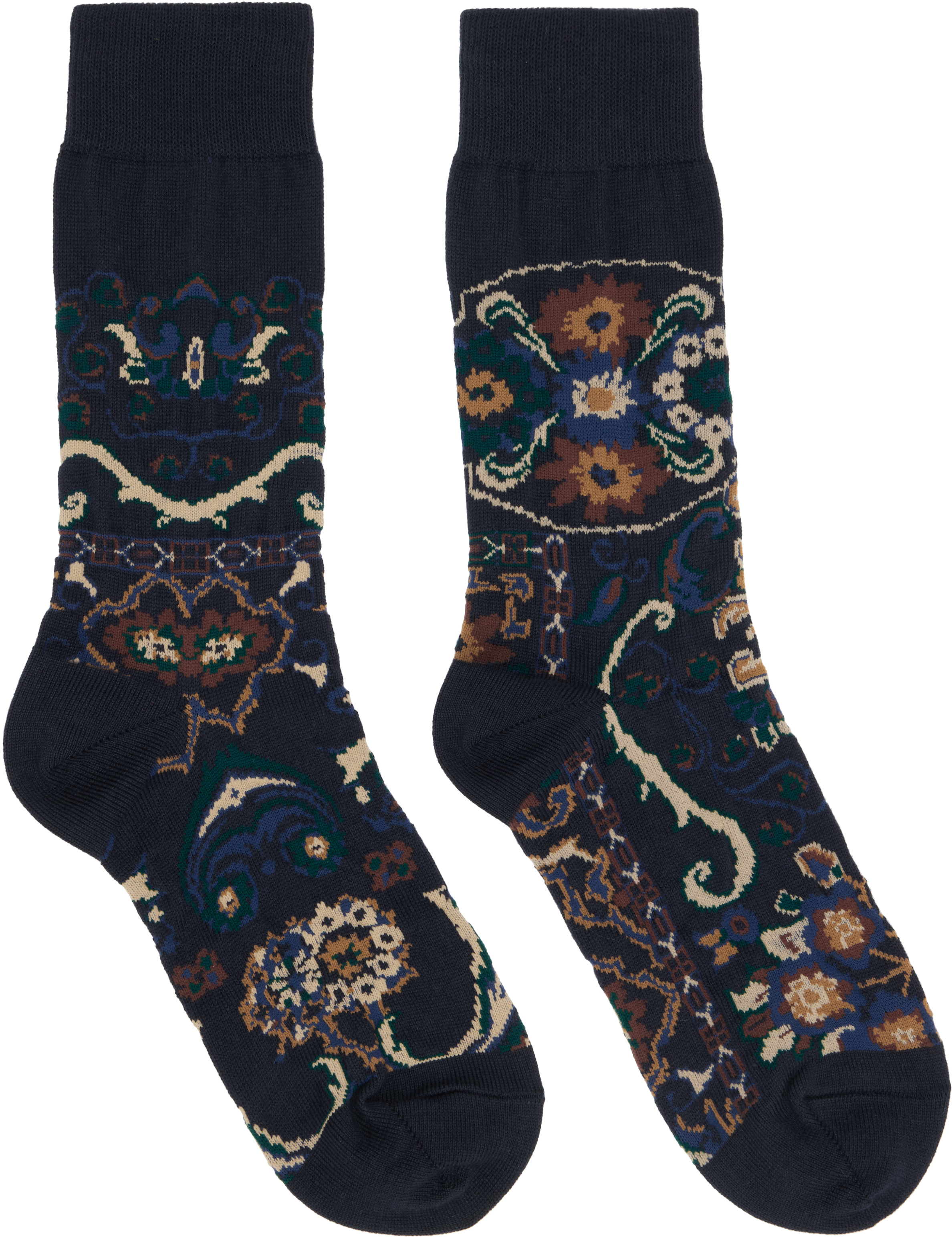 Navy Floral Socks