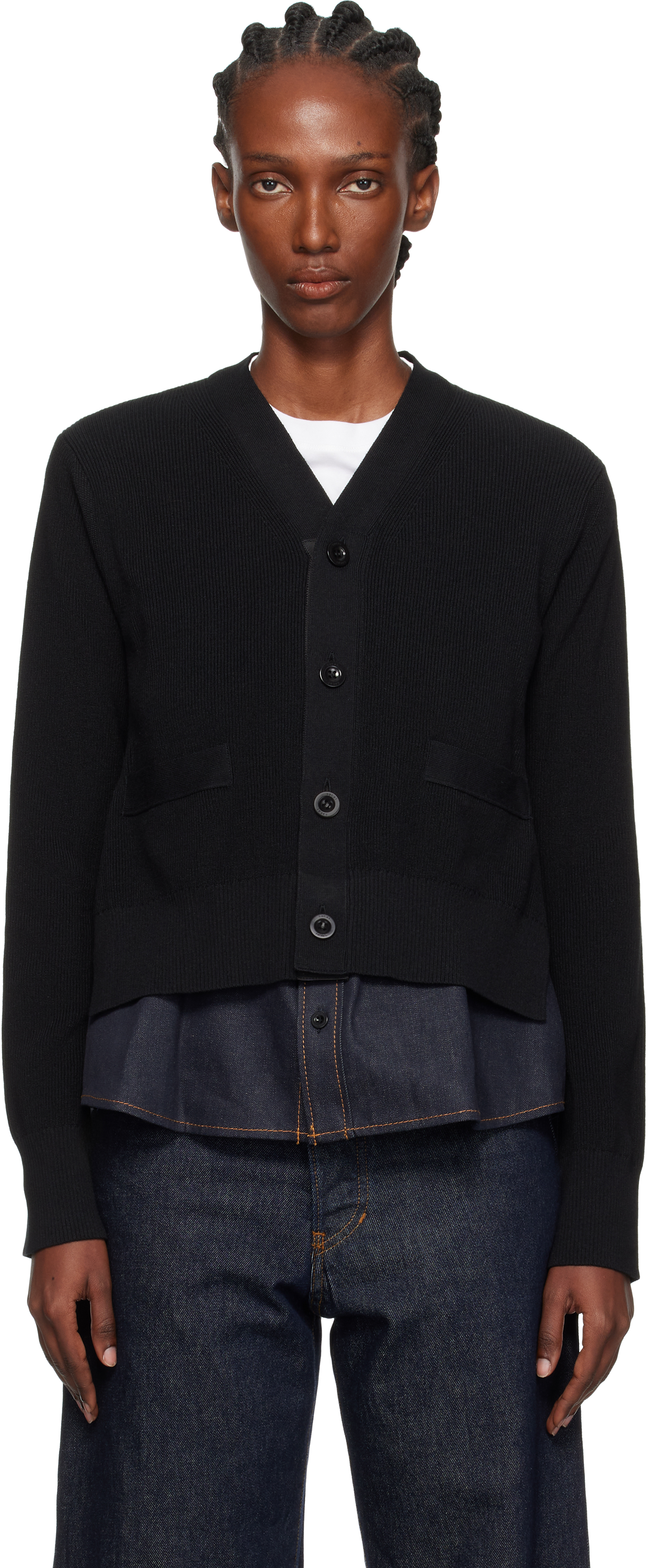 tibi ウール バックレス カーディガン ネイビー カーディガン