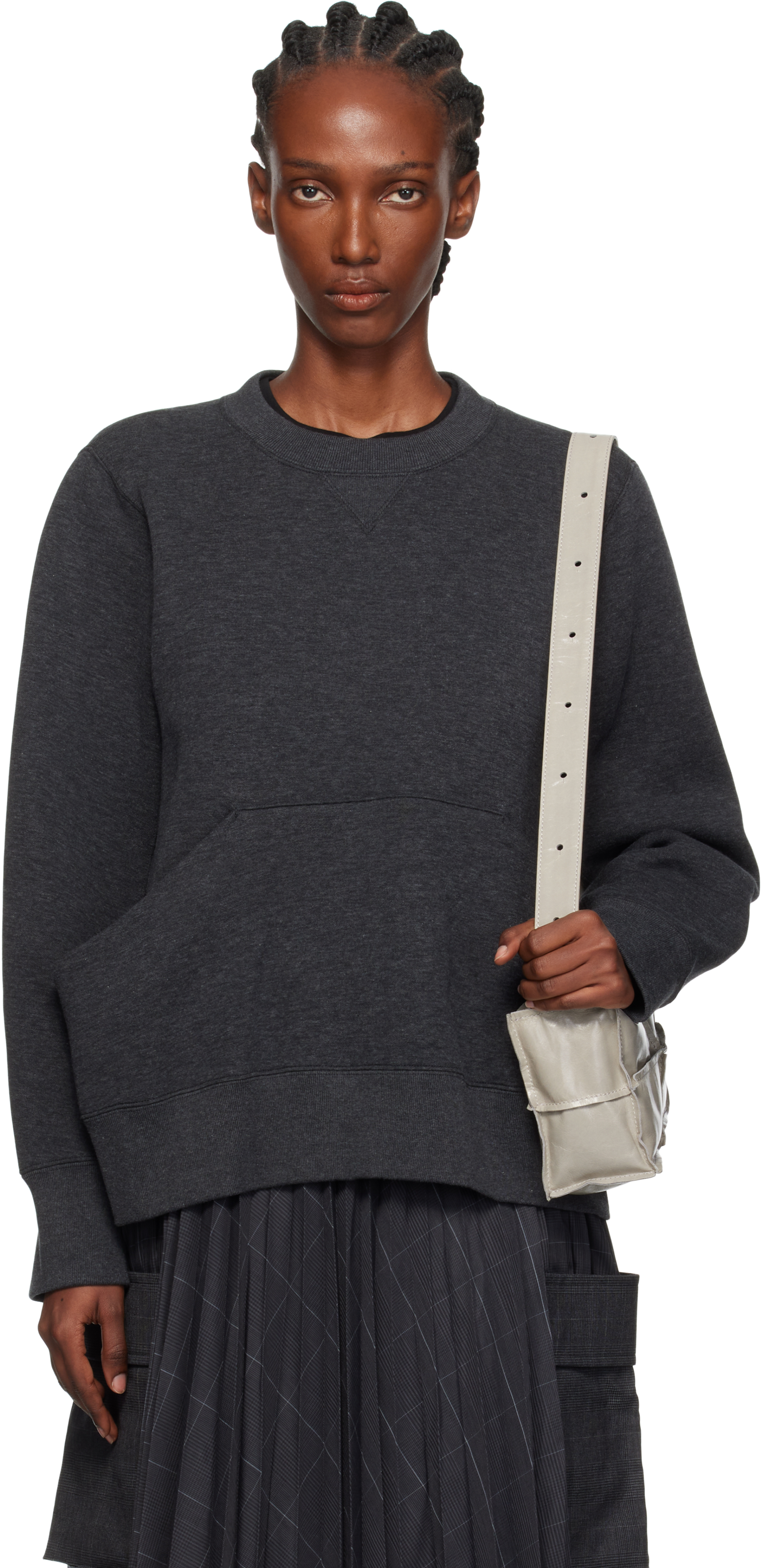 sacai - sacai / サカイ | フレアスリーブ サイドジップ スウェット | 1 | ライトグレー | レディース sacai - sacai / サカイ | フレアスリーブ サイドジップ