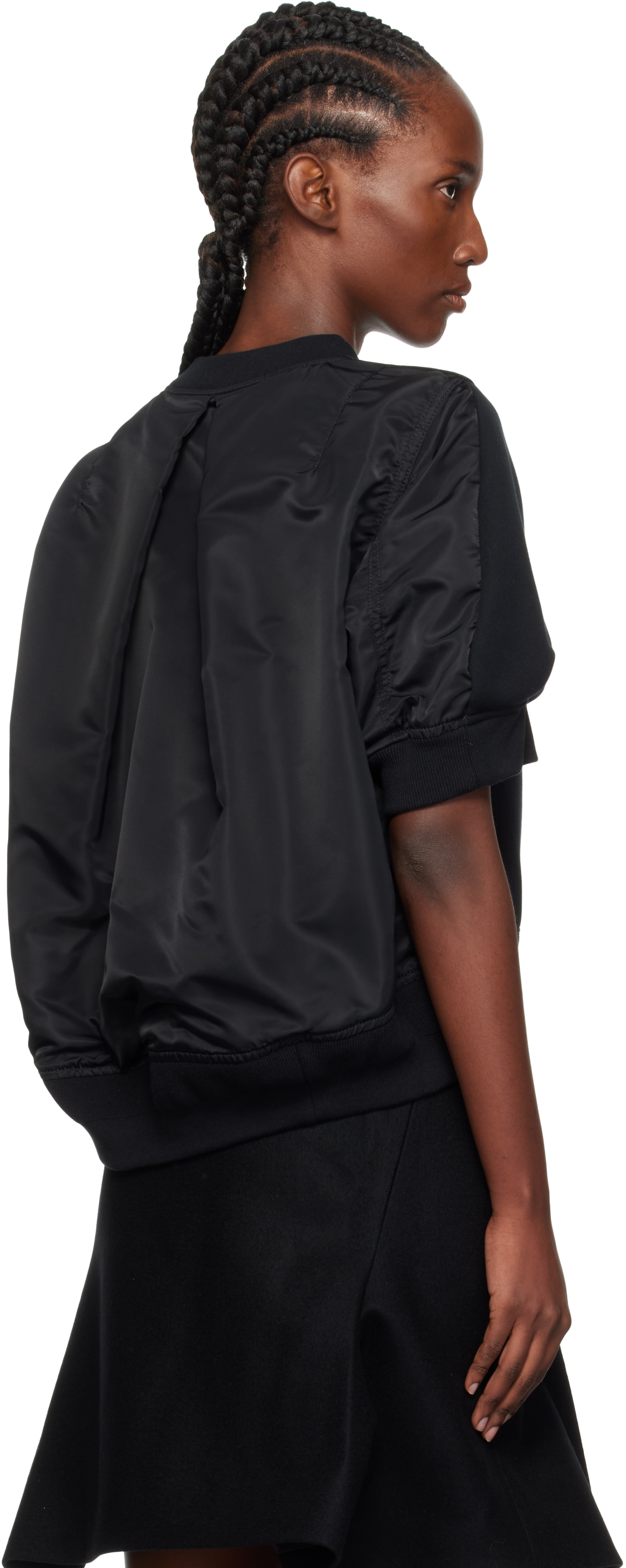 Sacai Black Sponge X Nylon Twill Sweatshirt In Black