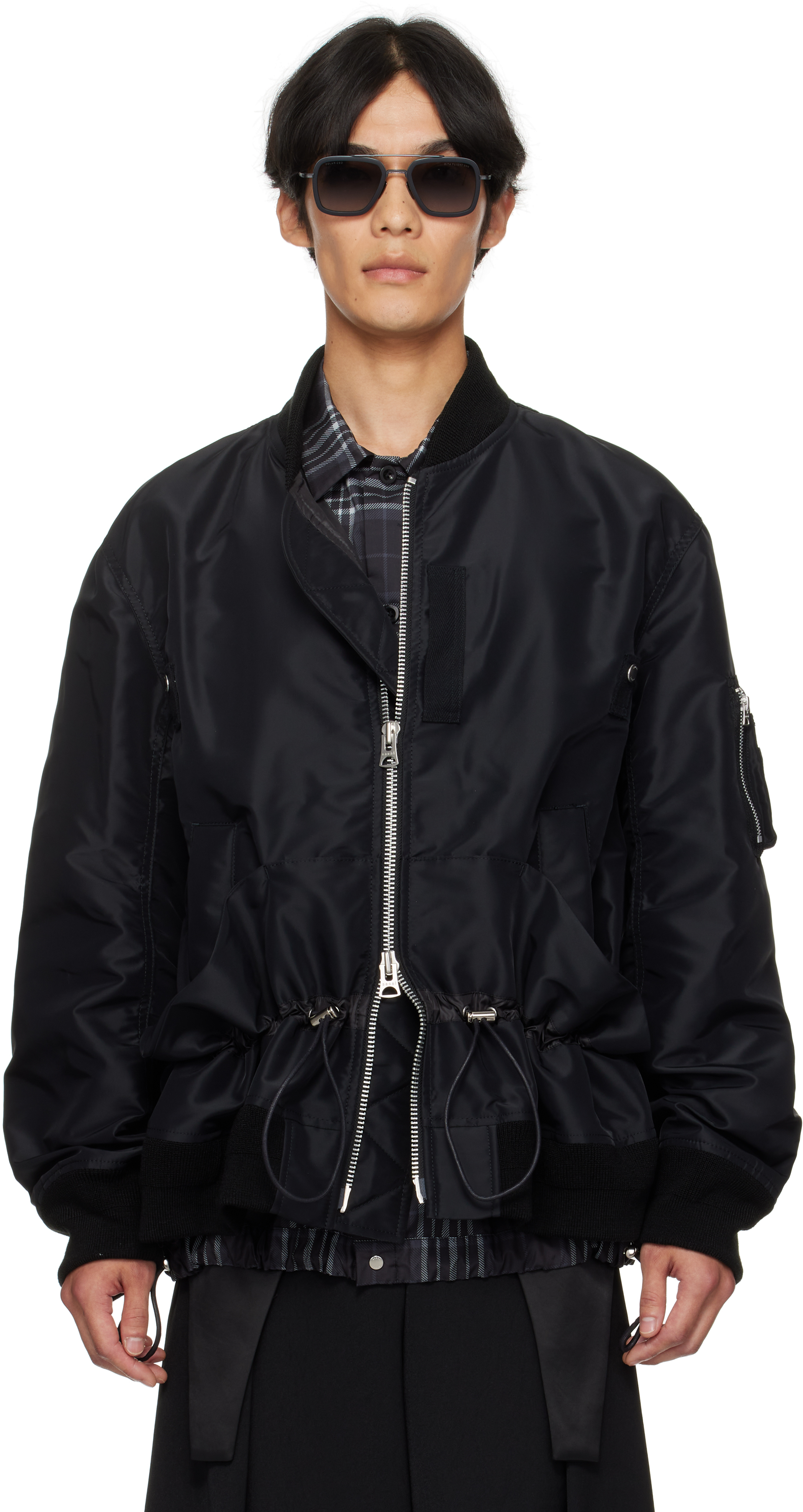 3 L SACAI サカイ　パテッド　ジャケット　ブラック　ブルゾン　ボンバー sacai - サカイ 24年 ×SPIEWAK ﾌﾞﾗｯｸ ﾌﾞﾙｿﾞﾝ 1の通販 by エコ