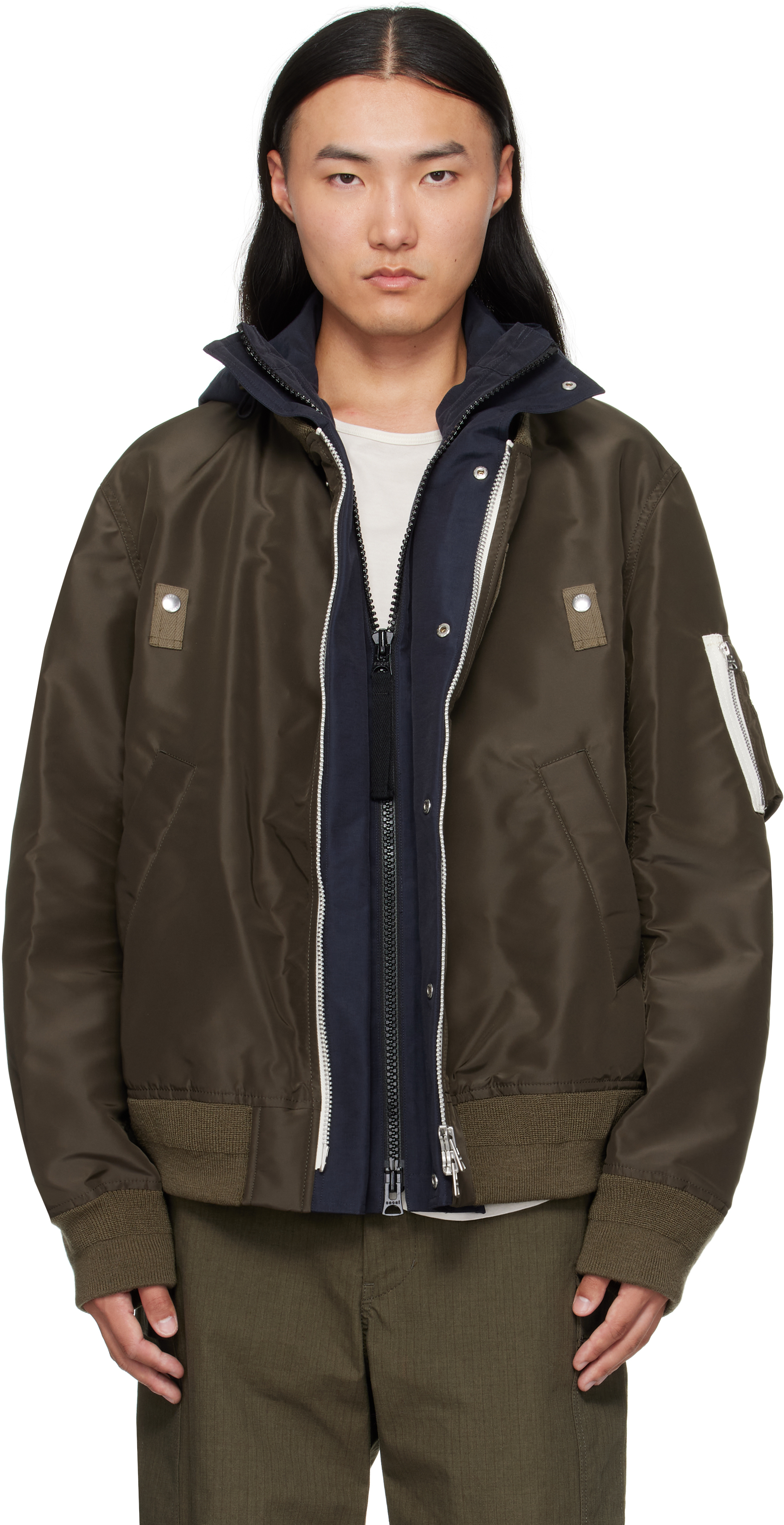 sacai サカイ ミリタリーブルゾン カーキ 1(S位) 0357924D0161 楽天市場】Sacai サカイ ブルゾン カーキ オリーブ 1(S) 23春夏