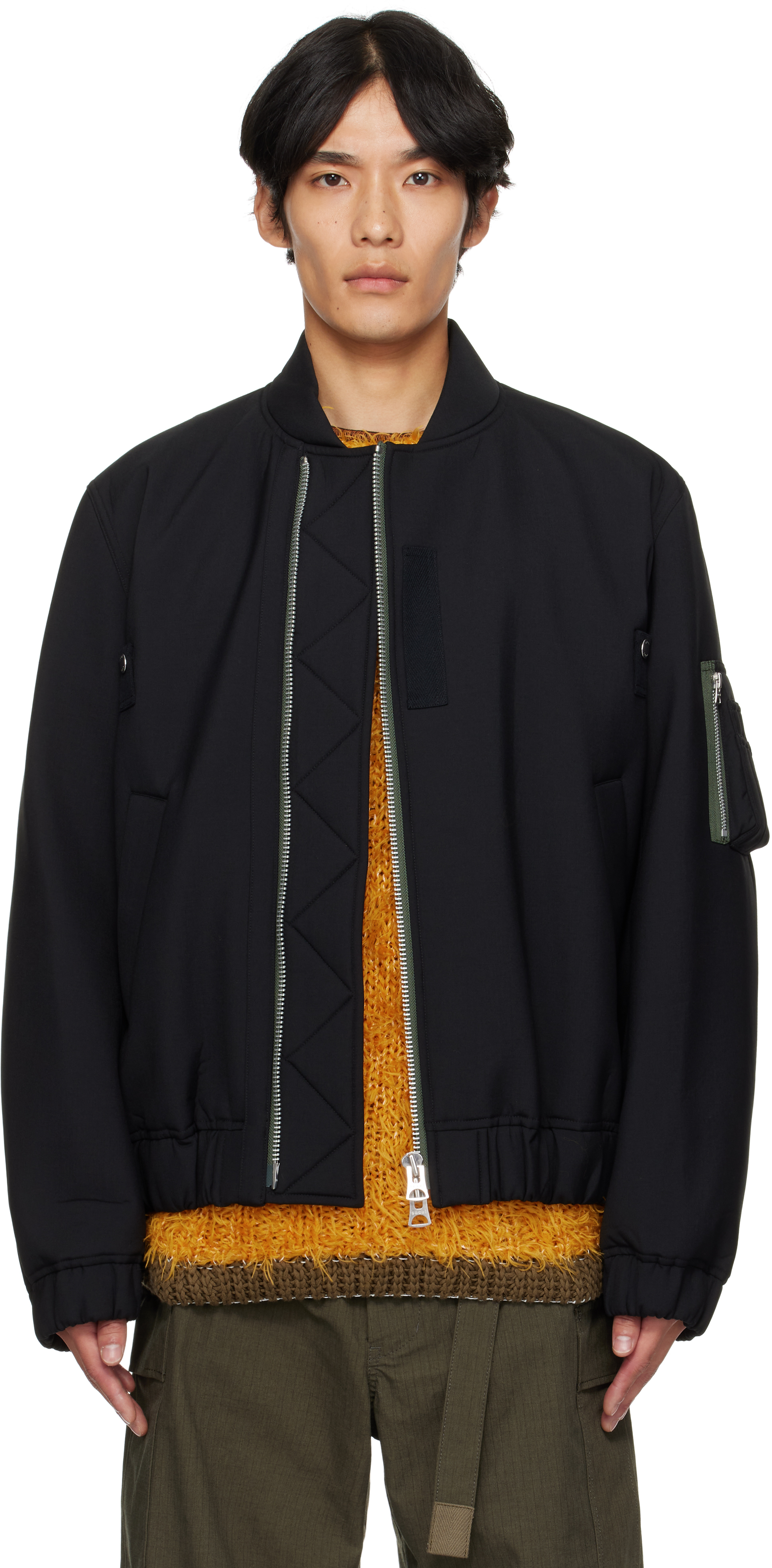 ブルゾン sacai FW25 Sacai Jackets Black (2507992 001) Sacai Nylon Twill Blouson in Black – Hampden Clothing