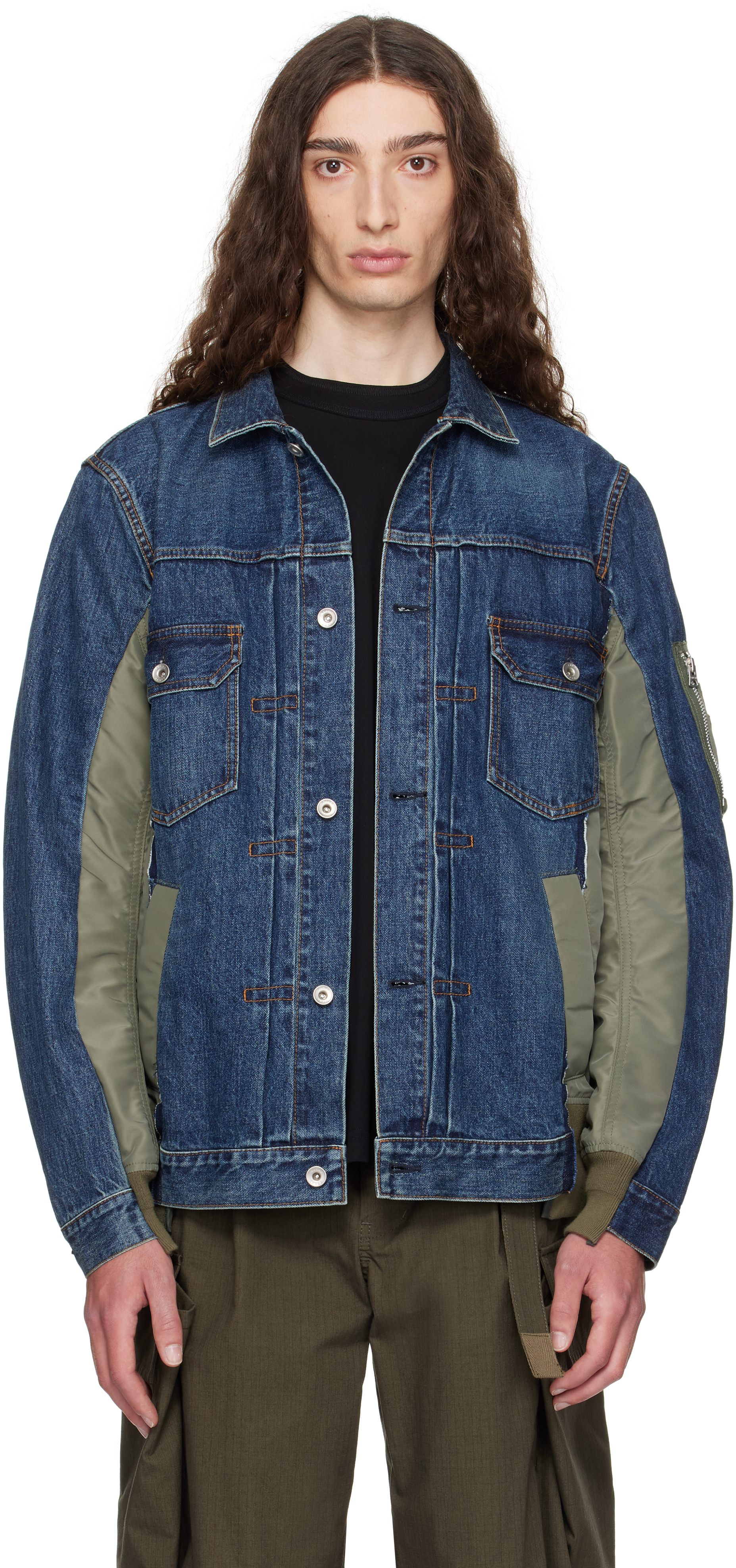 sacai(サカイ) 21AWドッキングデニムシャツジャケットデニム