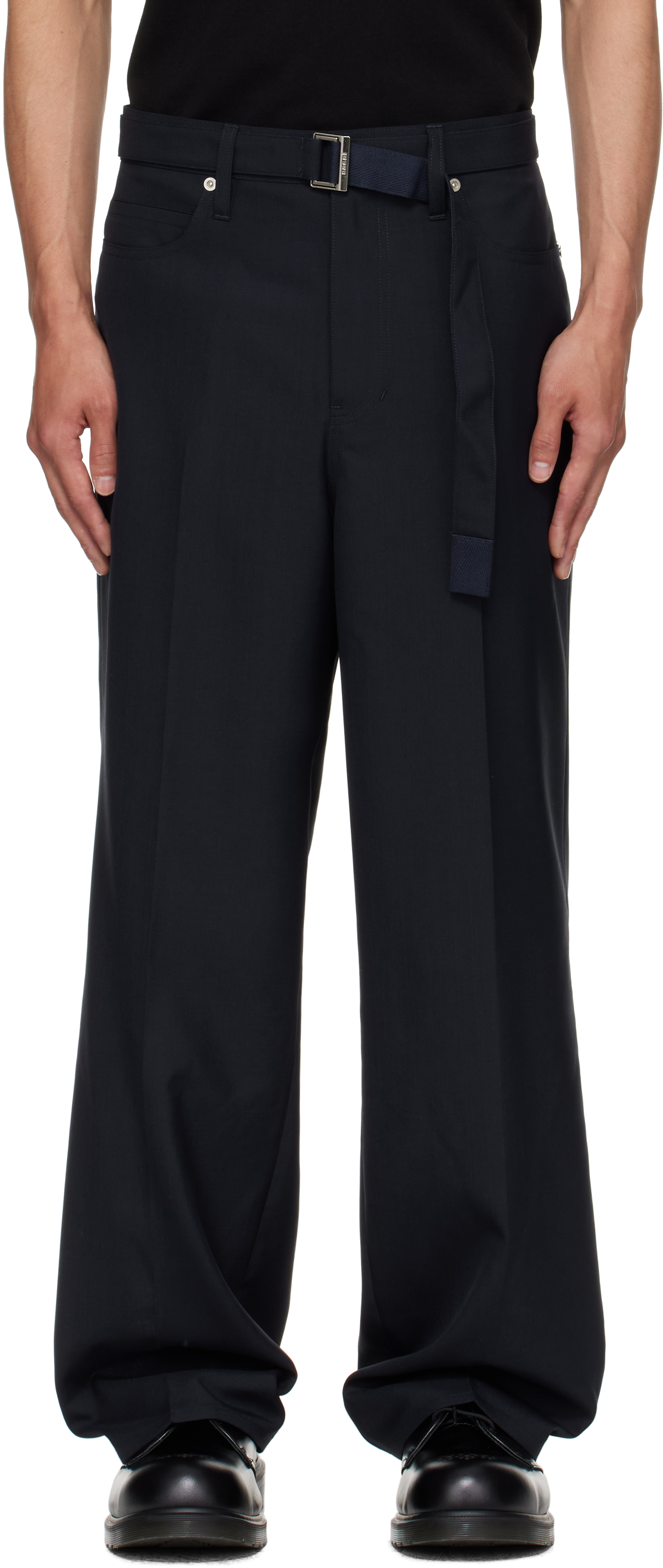 sacai サカイ スラックス 黒 2(M位) 0357925E0164 Sacai（サカイ）パンツ - FARFETCH
