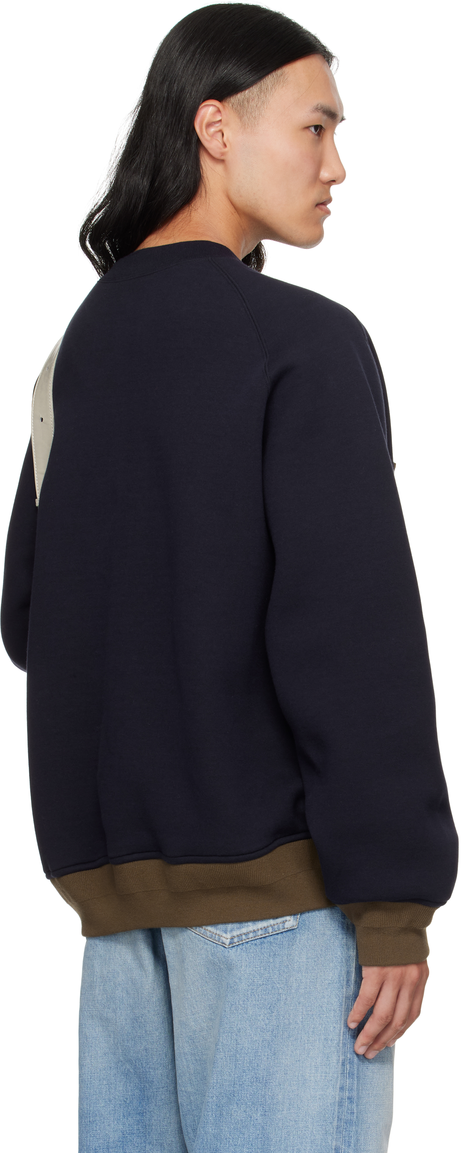 Sacai Cotton Crew Neck Sweater In Multi