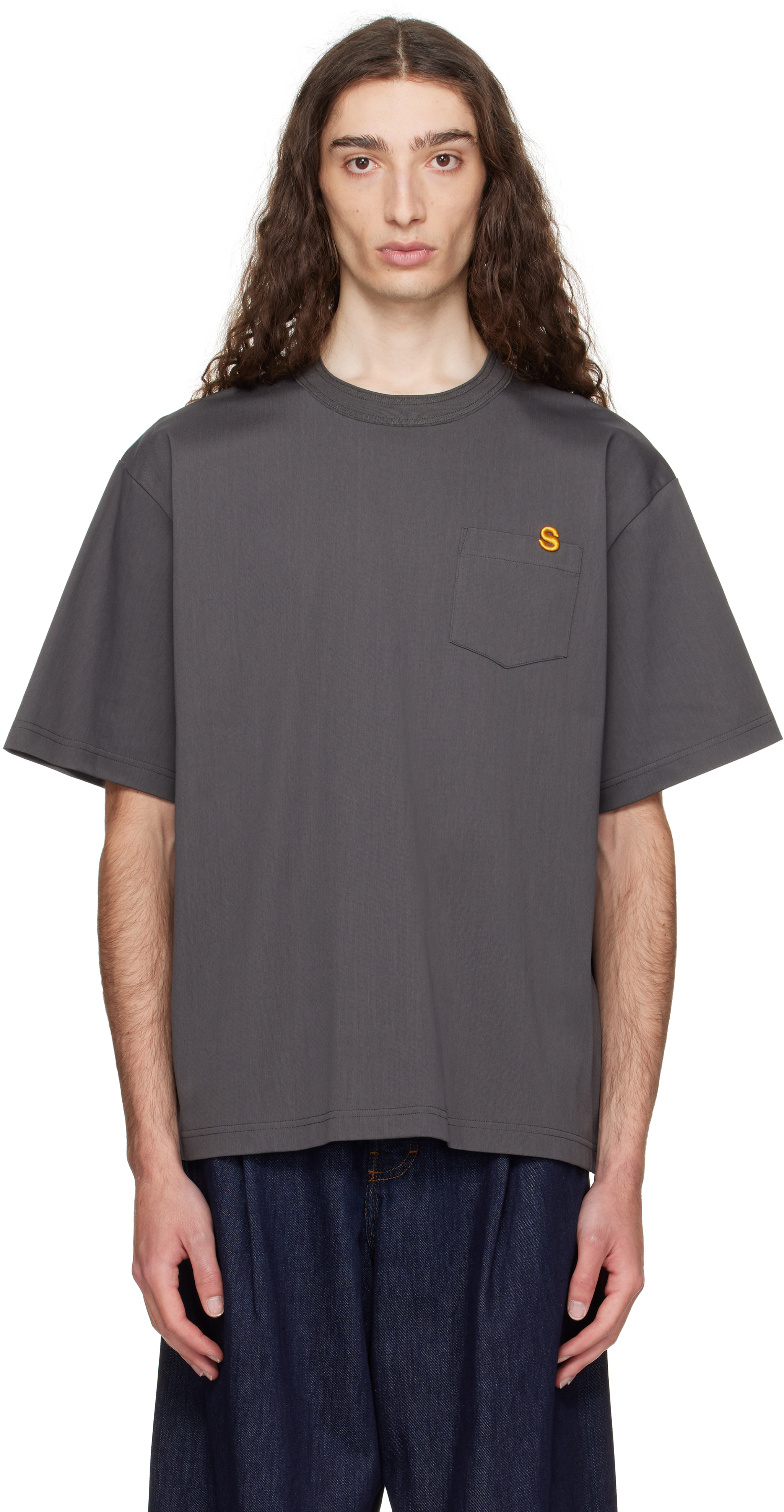 【関税込み】sacai グレー Cotton Jersey Tシャツ sacai: グレー 'S' Cotton Jersey Tシャツ | SSENSE 日本