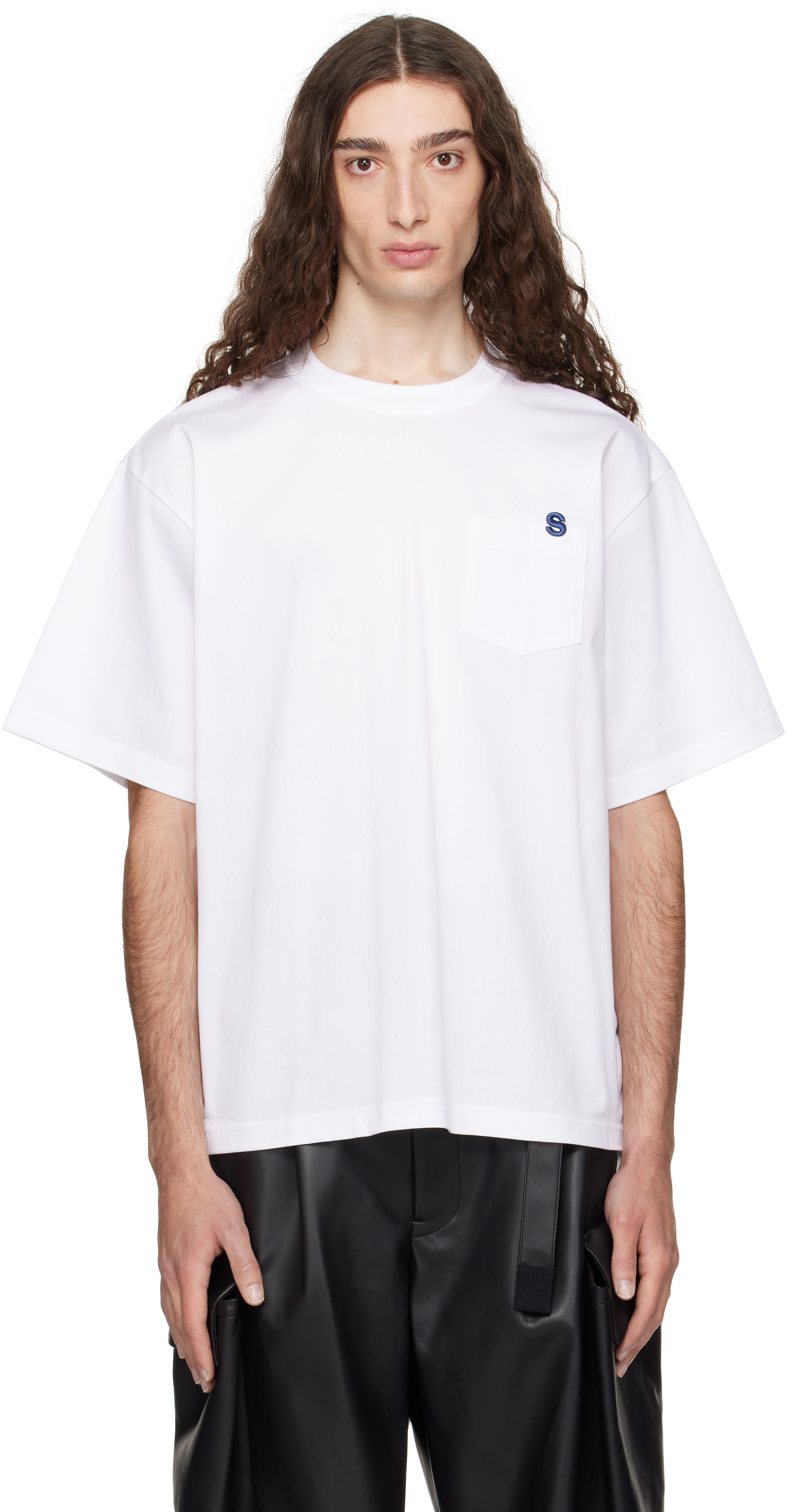 【sacai】Embroidered Chest Pocket Cotton T-Shirt 22658457_52874703_600.jpg